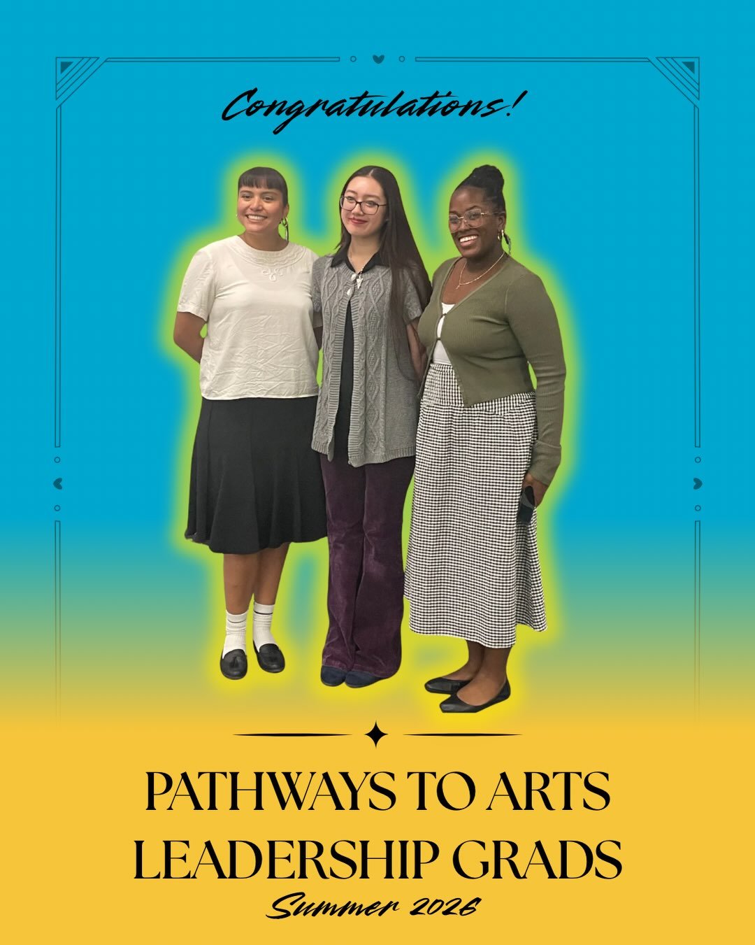 Congrats PAL grads! 🎉

Over the summer semester, the Pathways to Arts Leadership fellows interned at Art Galleries at Black Studies at UT Austin where they dove into arts administration with hands-on experiences - from exhibition curation to project