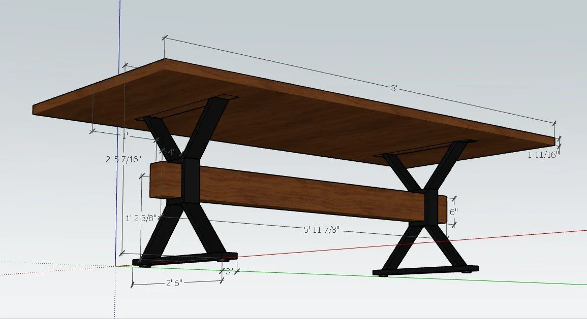 3D Rendering of the Finished Table