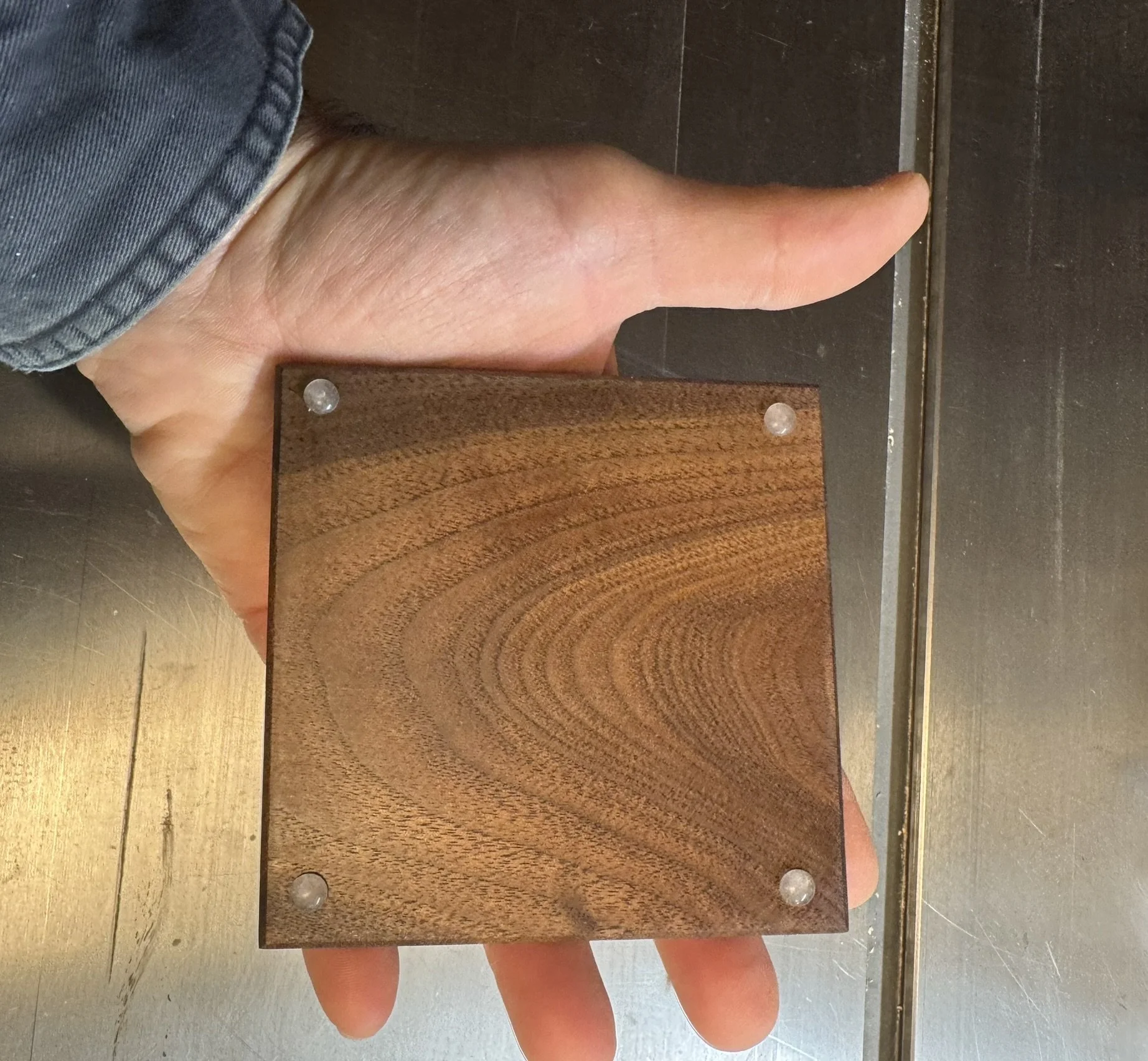 All coasters have mar free, silicone bumpers on the bottom to prevent coasters from sliding or marring fine furniture finishes.