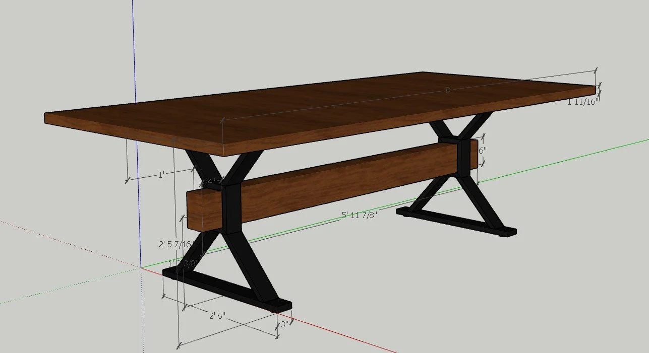 3D Rendering of the Finished Table