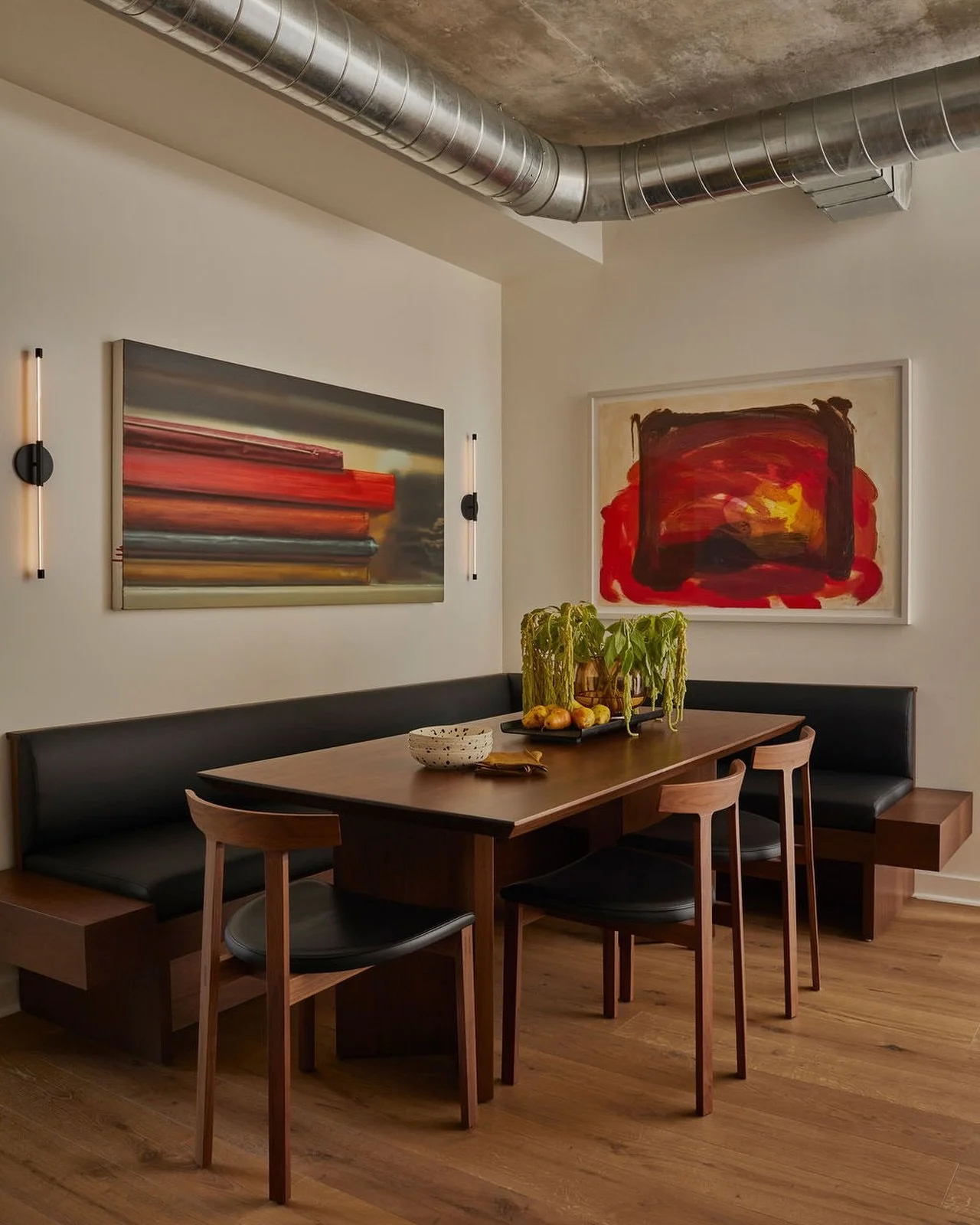 Designing custom pieces is often what makes a space truly work.

In this case, immovable pipes were concealed within the base of the bench &ndash; allowing us to create a comfortable nook without compromise. From proportions to upholstery to how the 