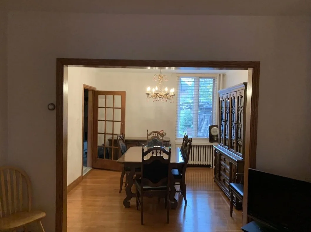 Original dining room before renovation, Grace Street Victorian home, Toronto