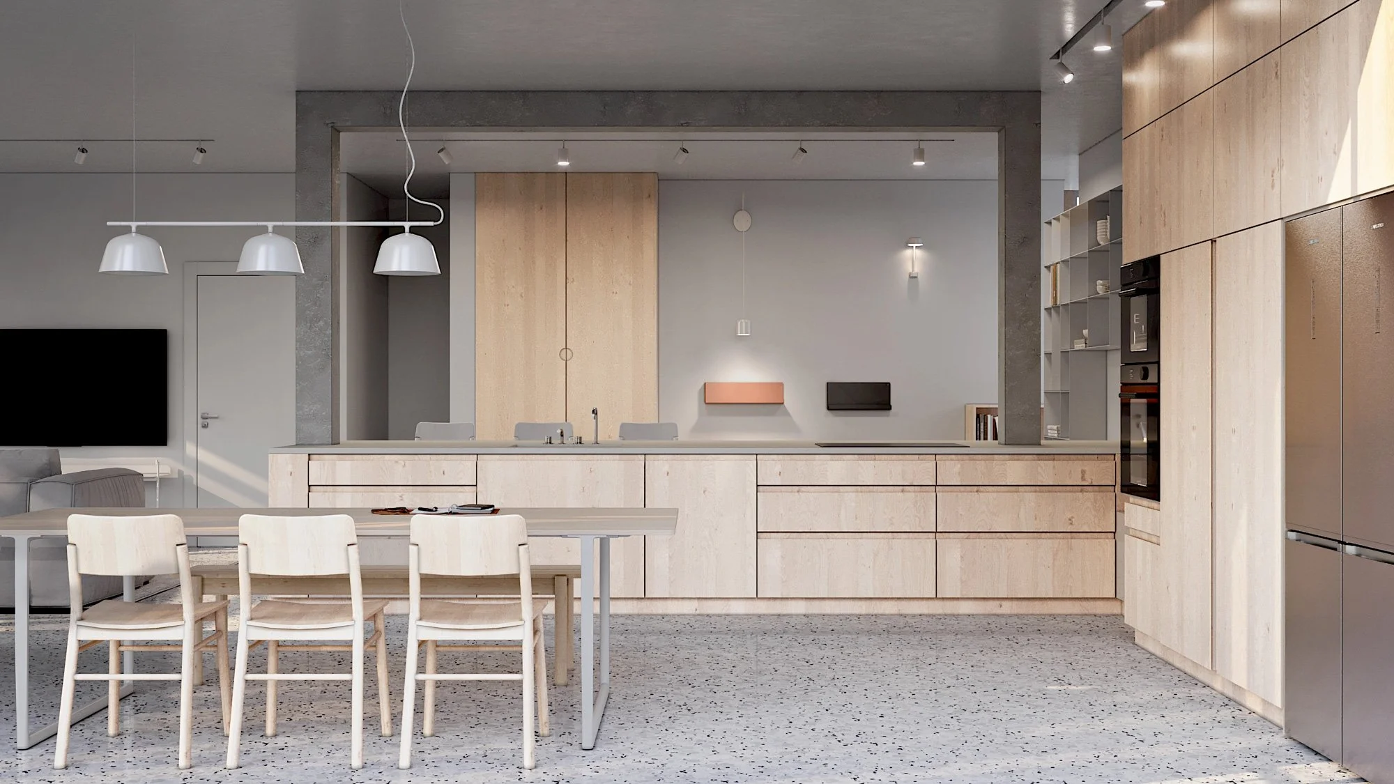 Kitchen overview
Project Name: Duplex Apartment, Size: 215 sqm
Location: Northern Israel
Interior design:  Studio Kes

