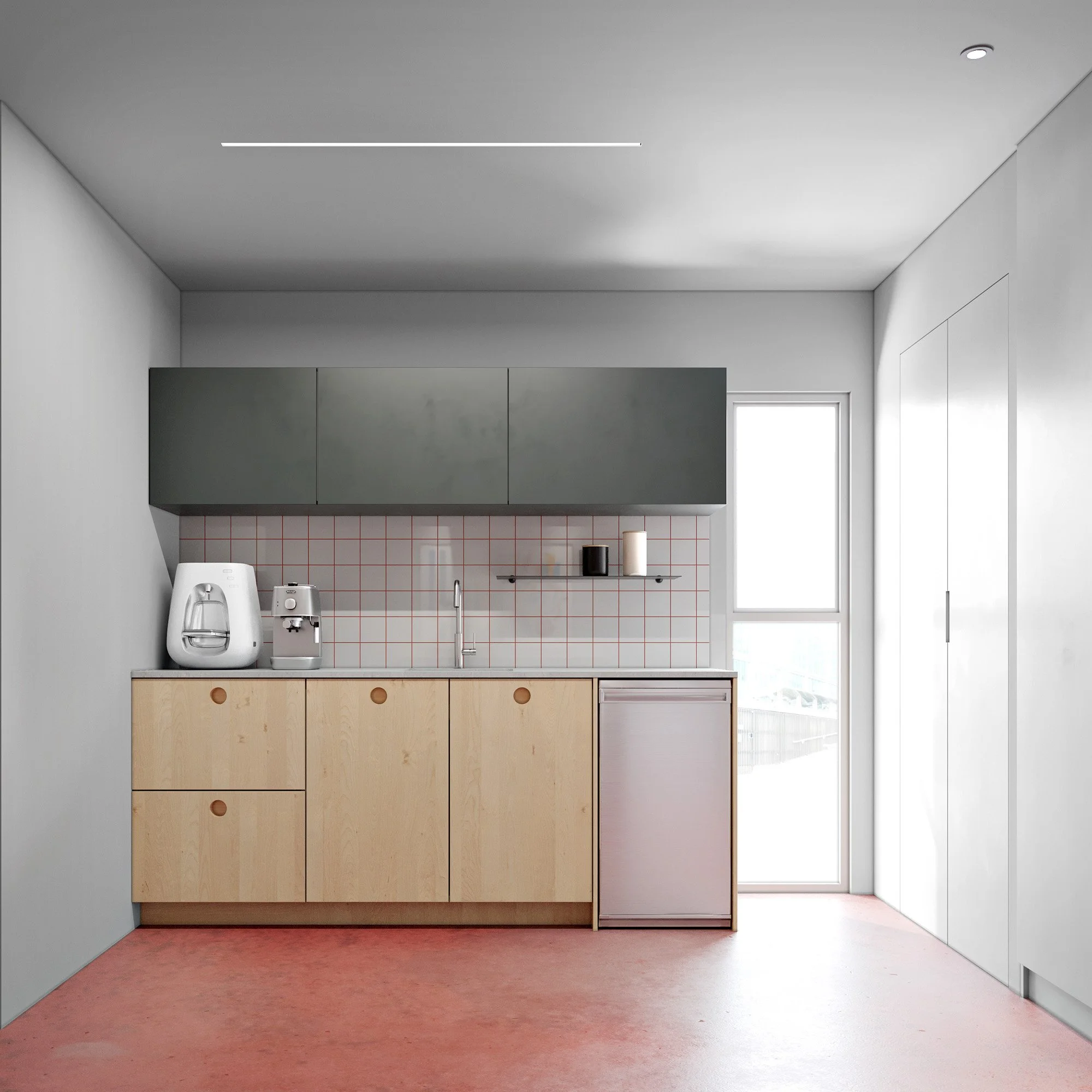 kitchenette overview
Project Name: Sadot offices ,renovation
Size: 70 sqm
Location: Northern Israel
Interior design:  Studio Kes

