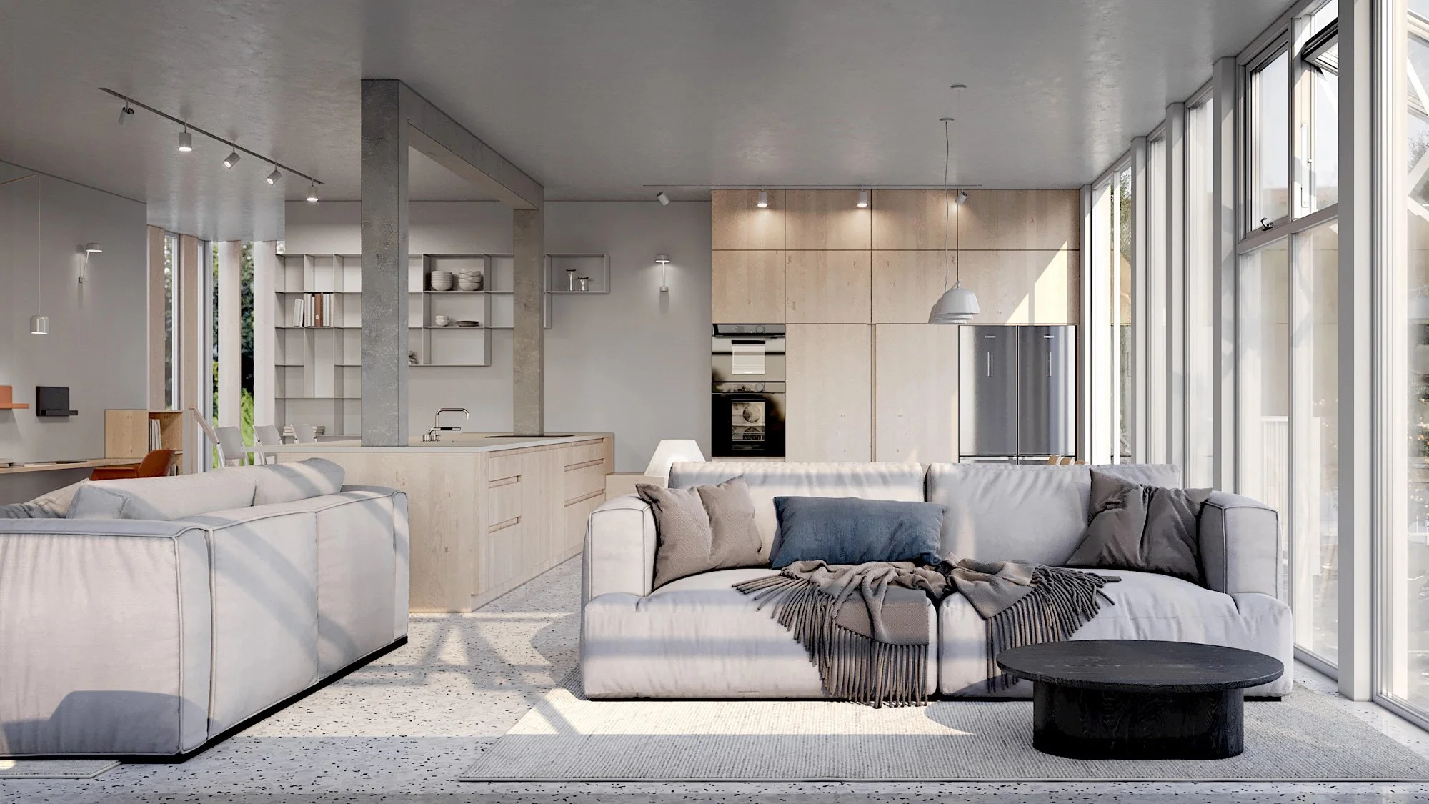 Living room overview
Project Name: Duplex Apartment, Size: 215 sqm
Location: Northern Israel
Interior design:  Studio Kes

