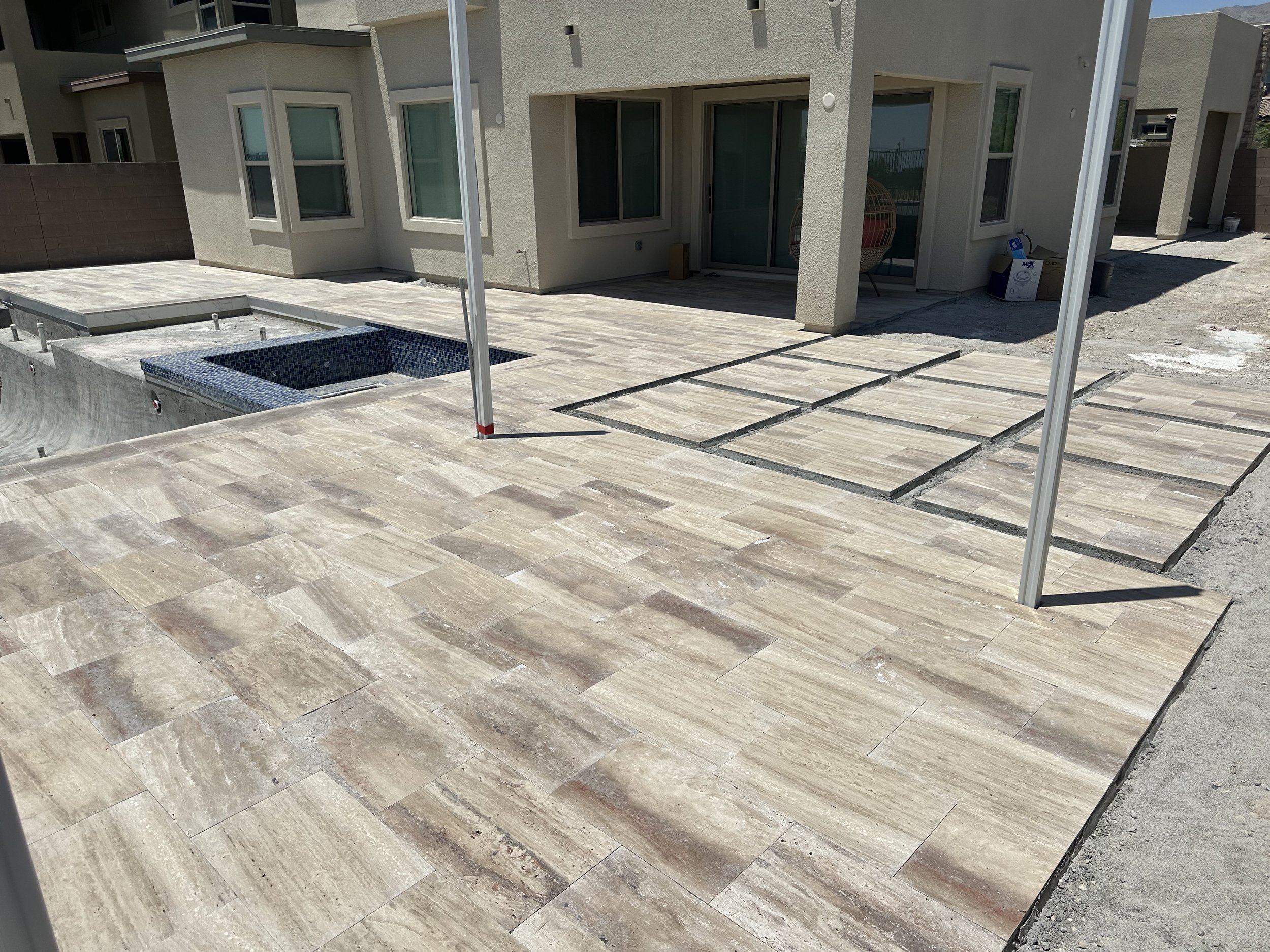 Custom Travertine Pool deck 