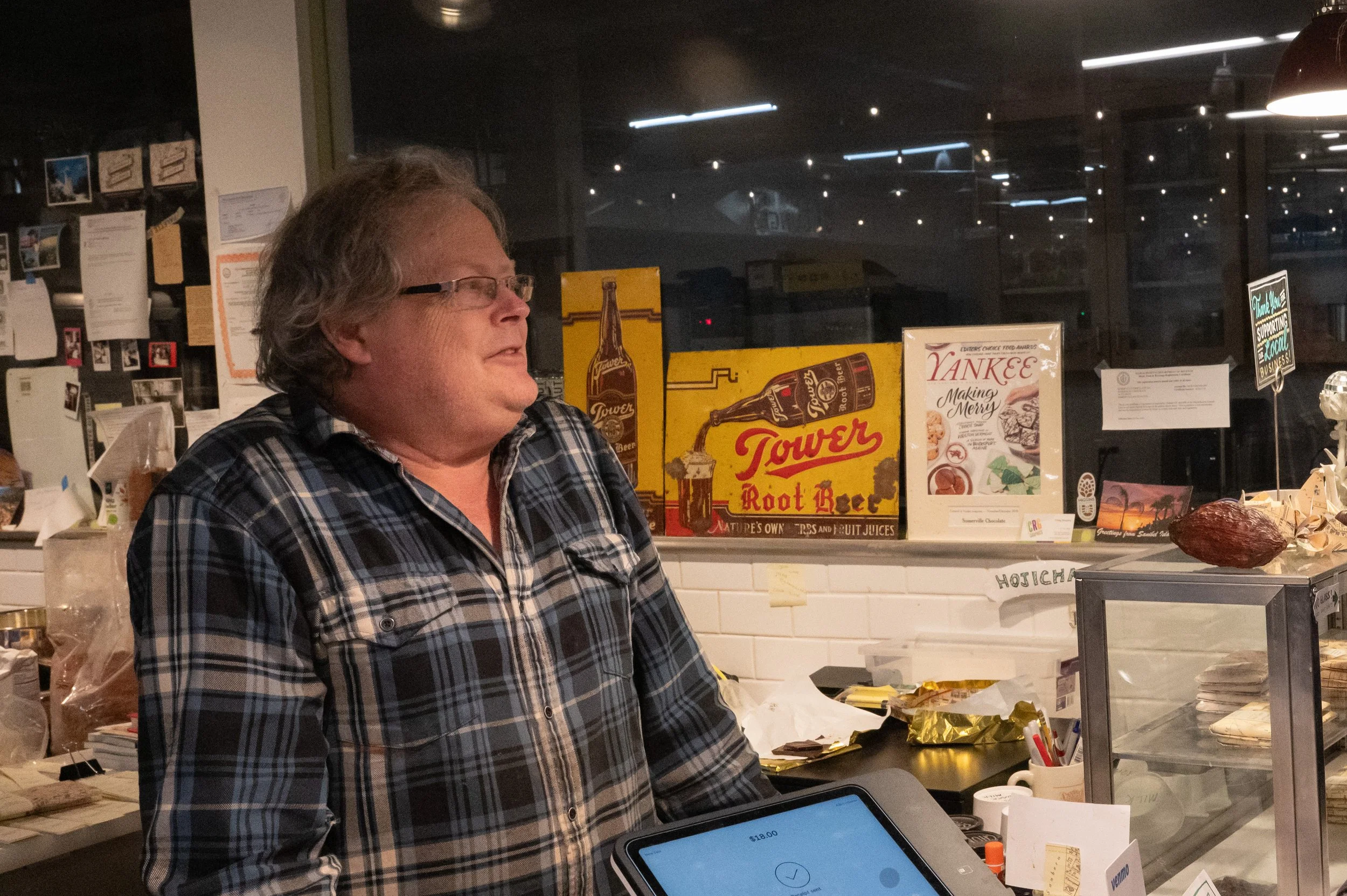 Aeronaut is home to three independently owned food shops, too. There's Mimi's, a Chinese-Japanese-American fusion diner, Carolicious, a Venezuelan eatery, and Somerville Chocolate, owned and operated by Eric Parkes, pictured here, who founded his cho