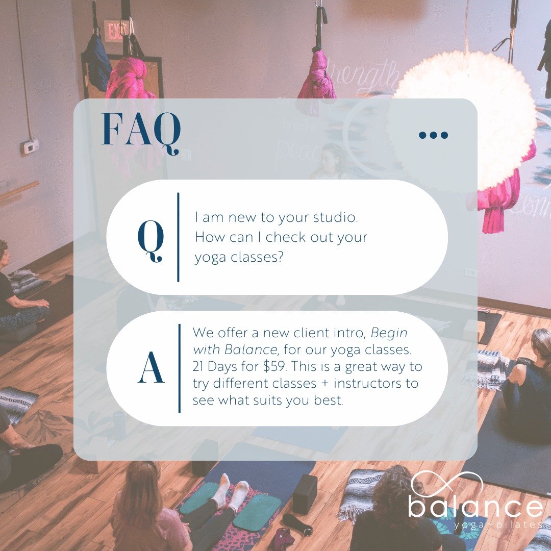 Trying something new can be intimidating - whether it is an activity you have never tried before or a place you have never been to before. We are here to help make that process a little easier when it comes to yoga classes at our studio! Check out ou