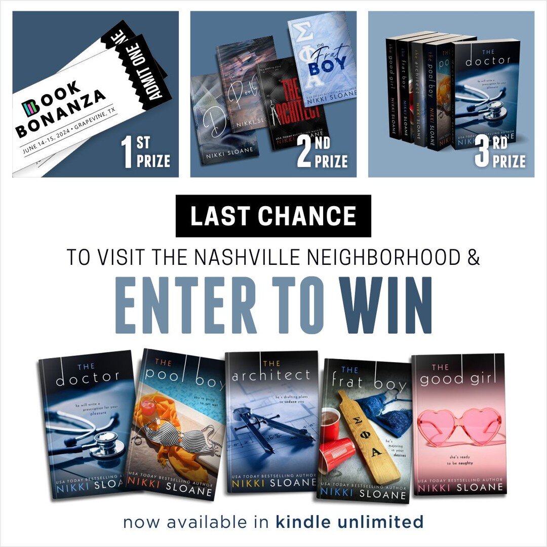🚨LAST CHANCE🚨

You only have a couple more days to enter this amazing giveaway and possibly win a pair of tickets to Book Bonanza &rsquo;24, a set of beautiful special editions, or the entire series in paperback! The contest ends on 3/1/24 at 3:00P