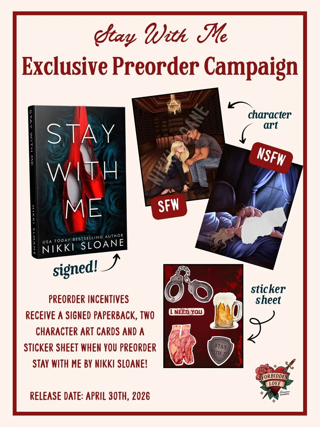 Forbidden Love Bookstore Stay With Me Exclusive Preorder Campaign