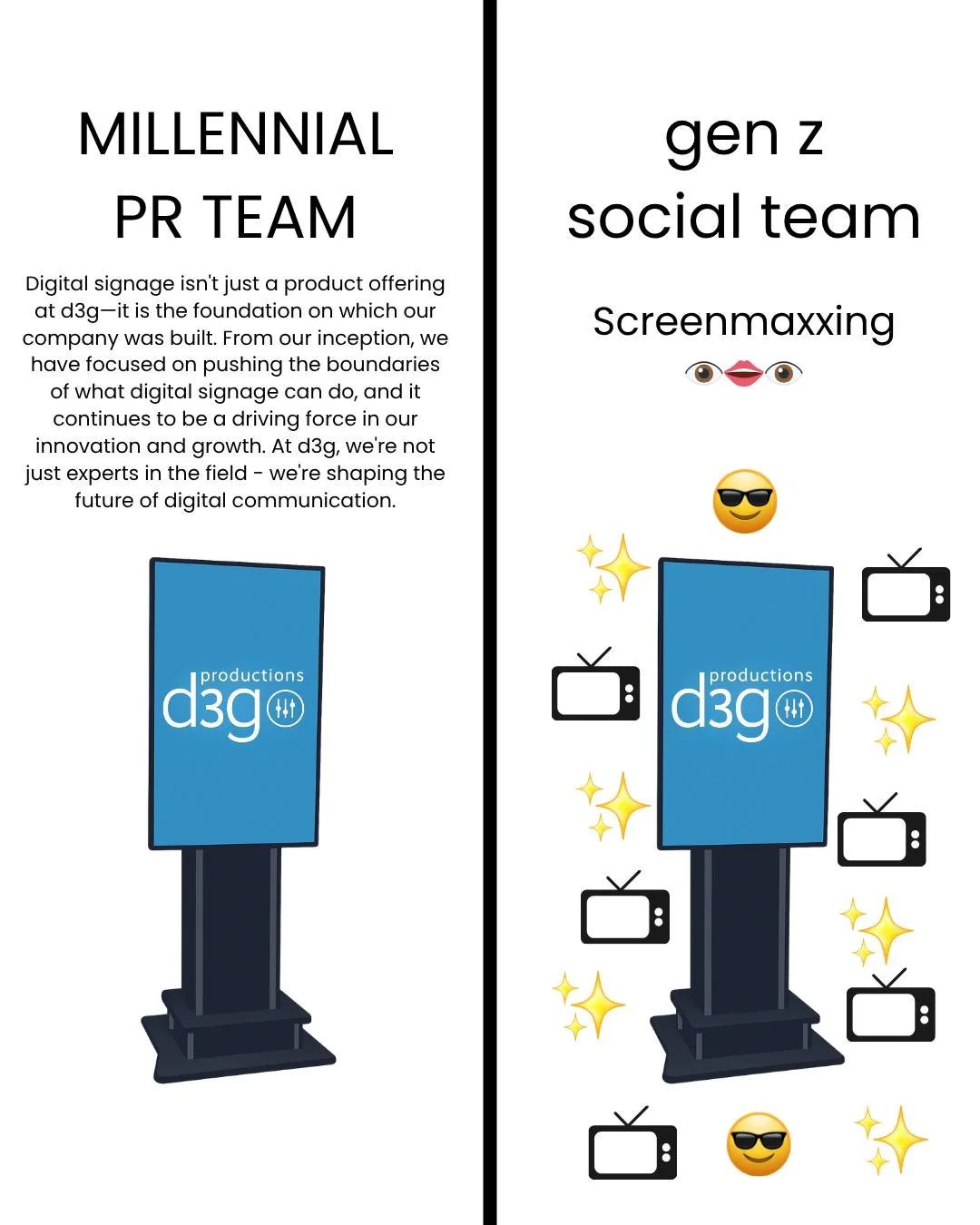 POV: the millennial PR team wrote the brief but the gen z social team got access to Canva 💅📺

#marketingtrend #millenialvsgenz #genz #millenial #eventproduction