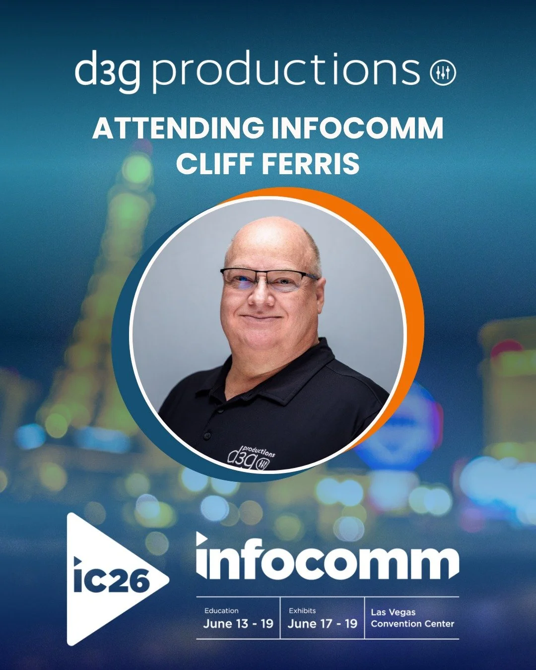 Excited to be attending #InfoComm in Las Vegas this week!

The technology is always impressive, but the real value of InfoComm has always been the people.

I'm excited to catch up with partners, clients, colleagues, and new connections over the next 