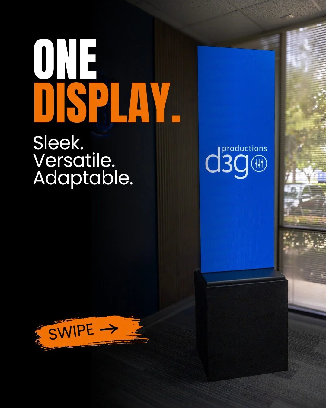 One display. Or build something bigger.

Our LED poster displays can stand alone for digital signage or connect together in different configurations, from a few displays up to 10, to create a larger LED canvas.

Powered by COB technology with a 1.5mm