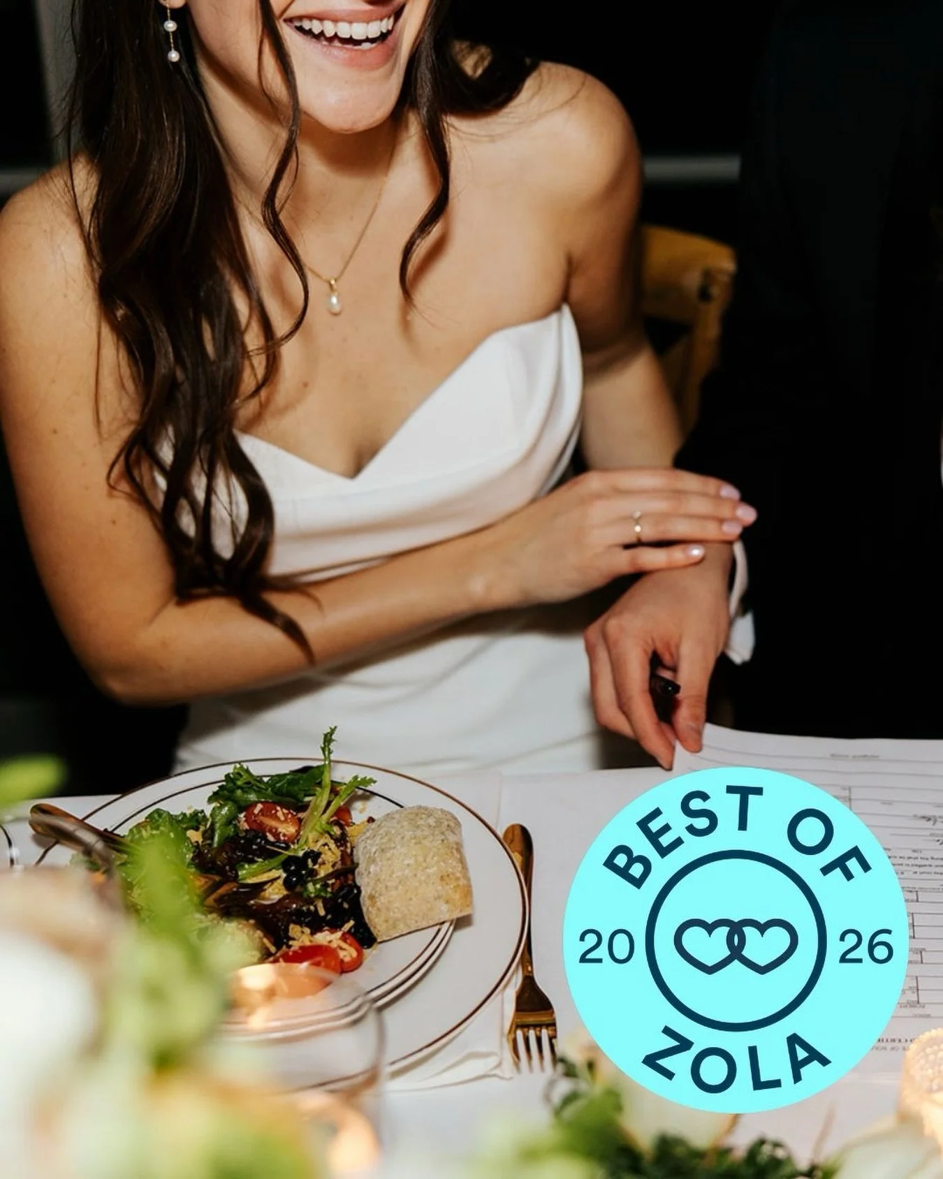 Proud to share we were once again named a &ldquo;Best of @zola&rdquo; vendor! 🥂 

To all of our couples &ndash; past, present, and future &ndash; thank you! It&rsquo;s an honor and privilege to be a part of your story. 

📸: @angelpatriciaphoto