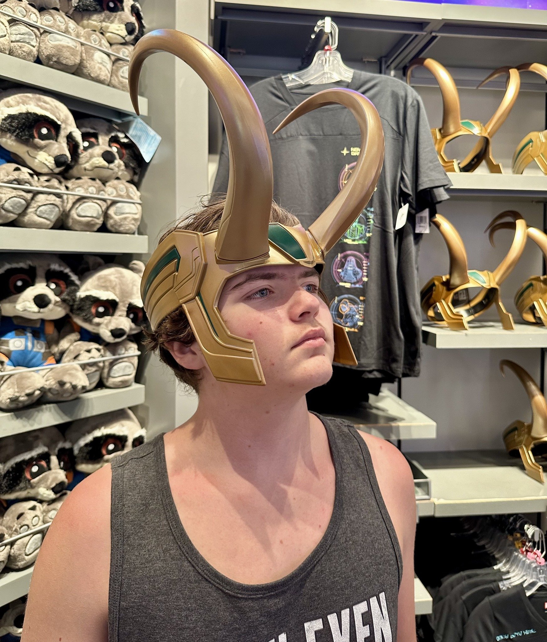 The best theme park souvenir shop for Marvel fans is - without a doubt, the gift shop at the end of Guardians of the Galaxy: Cosmic Rewind at EPCOT. They have so many fun props, clothing, accessories, and you can pick up all the infinity stones your 