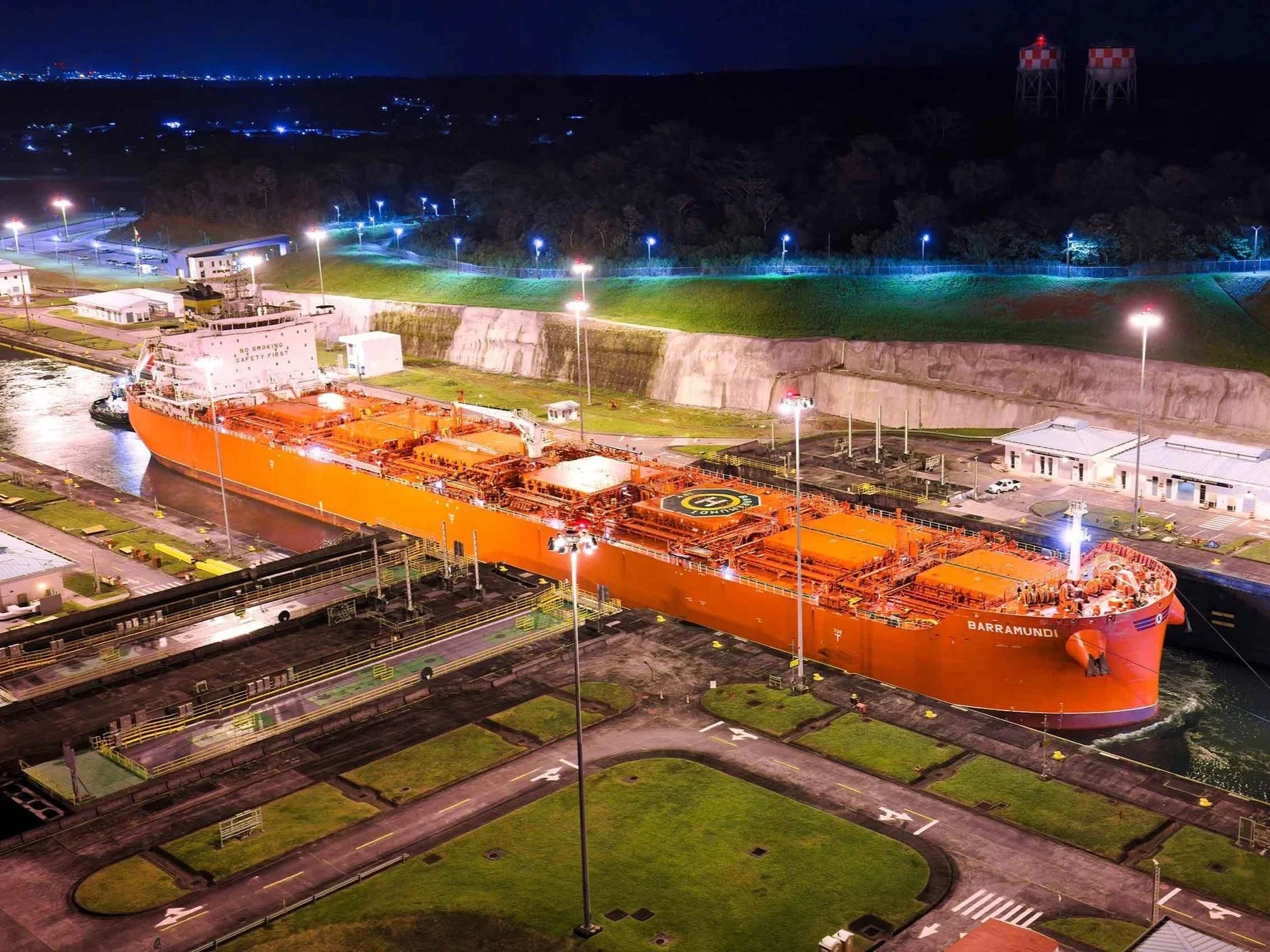 Ship sailing into sunrise