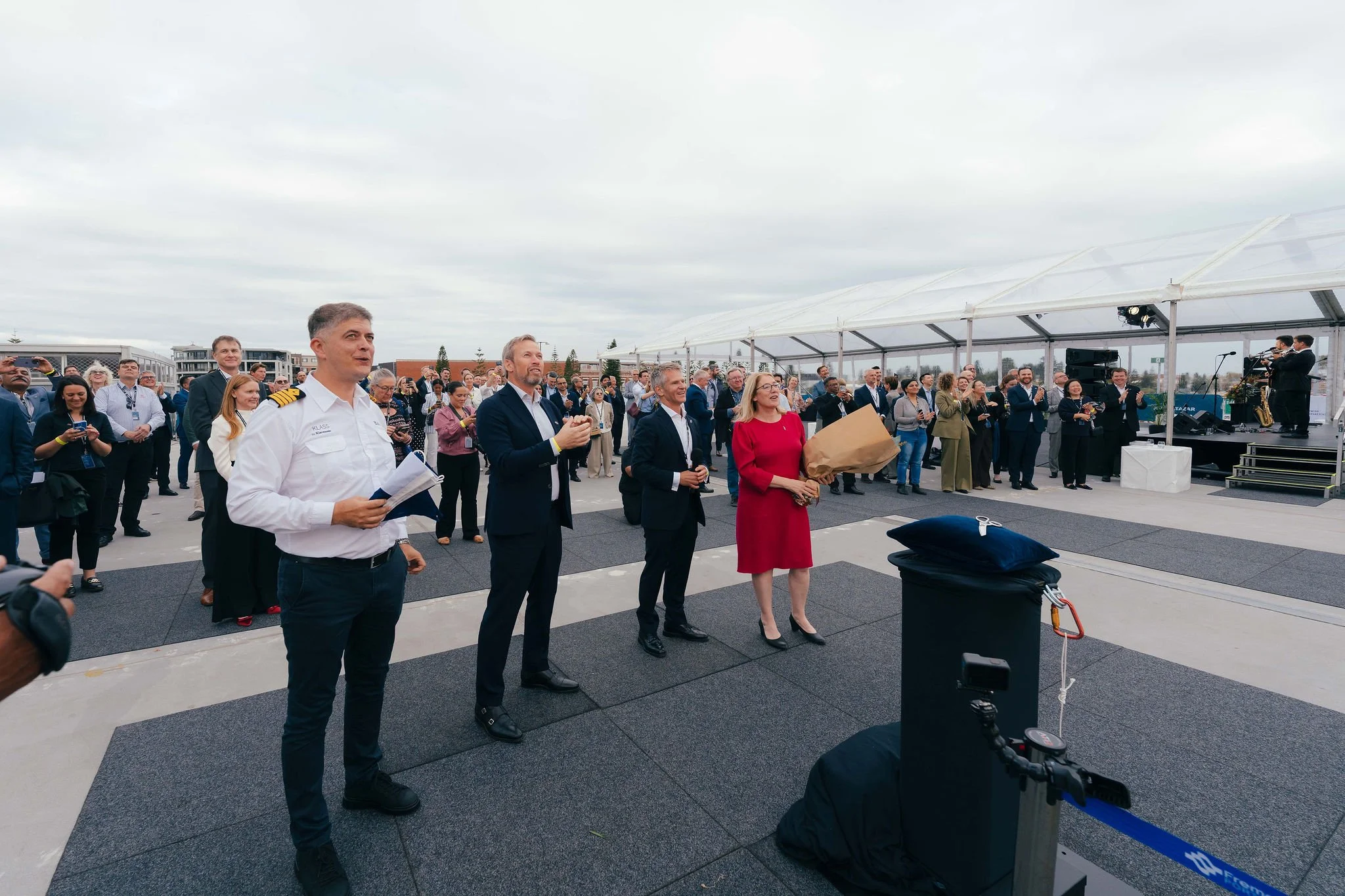 MV Baltazar officially named in Fremantle, Western Australia