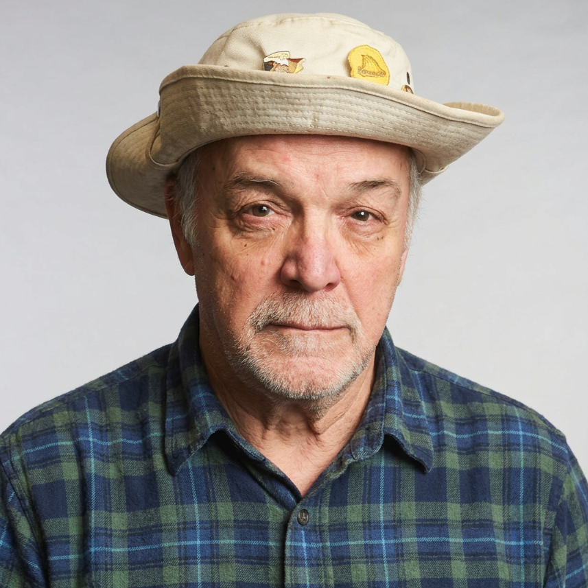 Grouchy, coffee-loving curmudgeon who distrusts technology