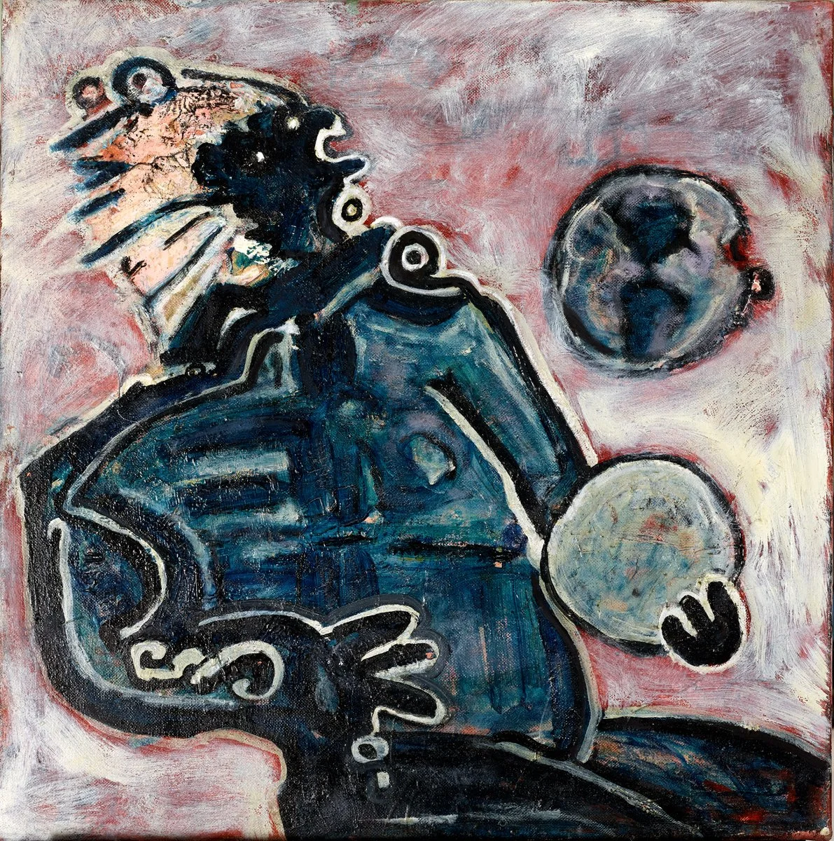 Big Chief Captures The Moon (2021), Oil on Canvas, 20” x 20”