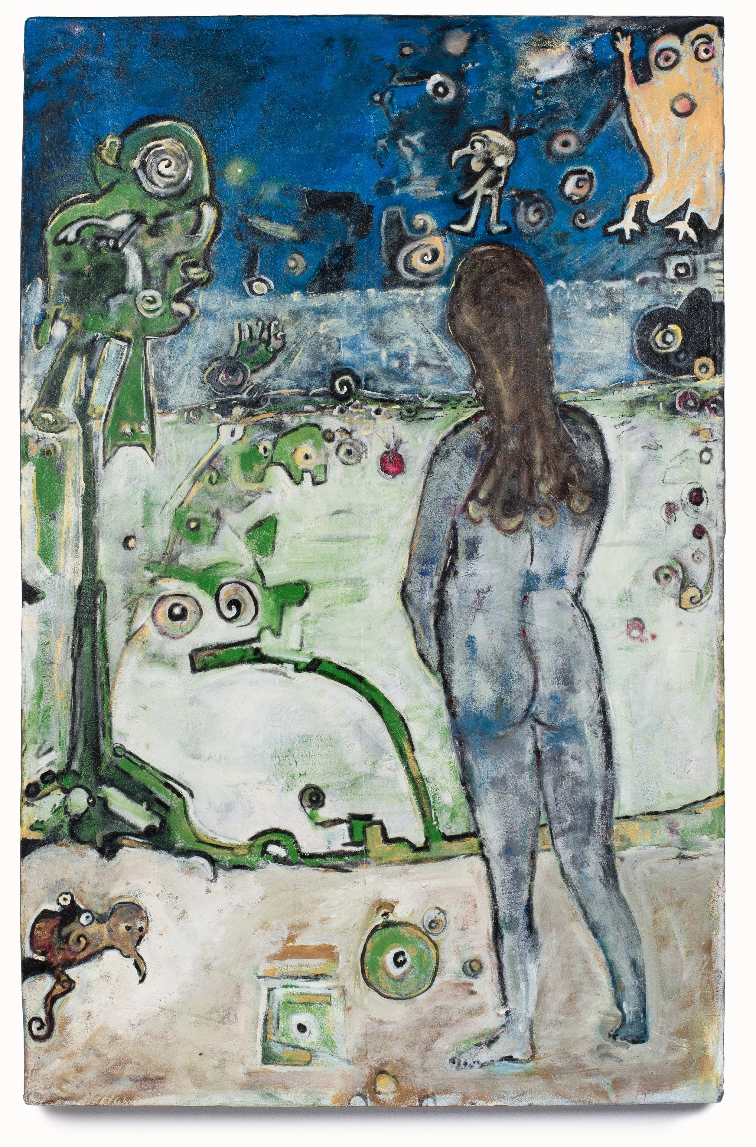 Eve Contemplates The Apple (2022), Oil on Canvas, 55” x 36”