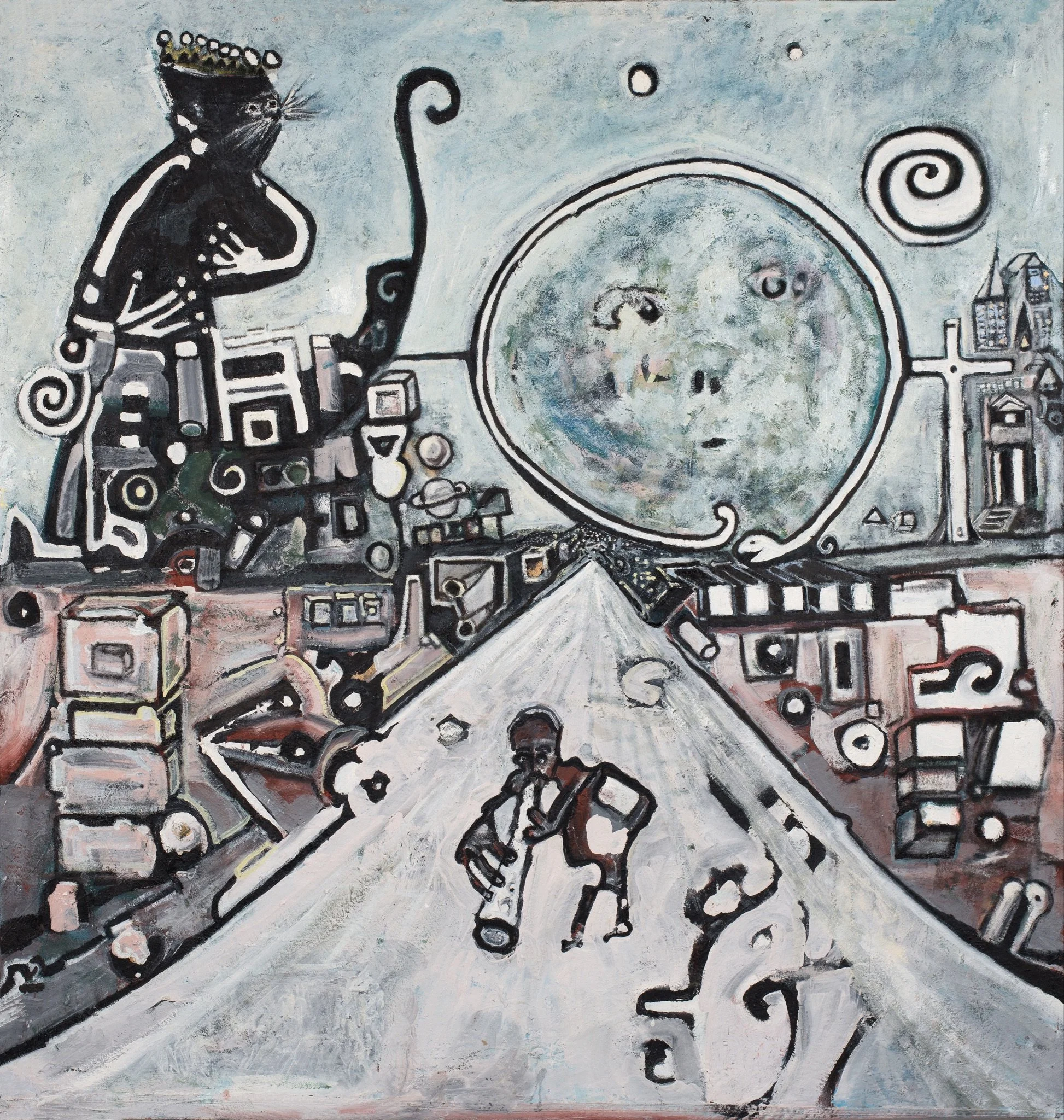 The Mouse King Contemplates A Really Big Nut (2021), Oil on Canvas, 59” x 61”, London