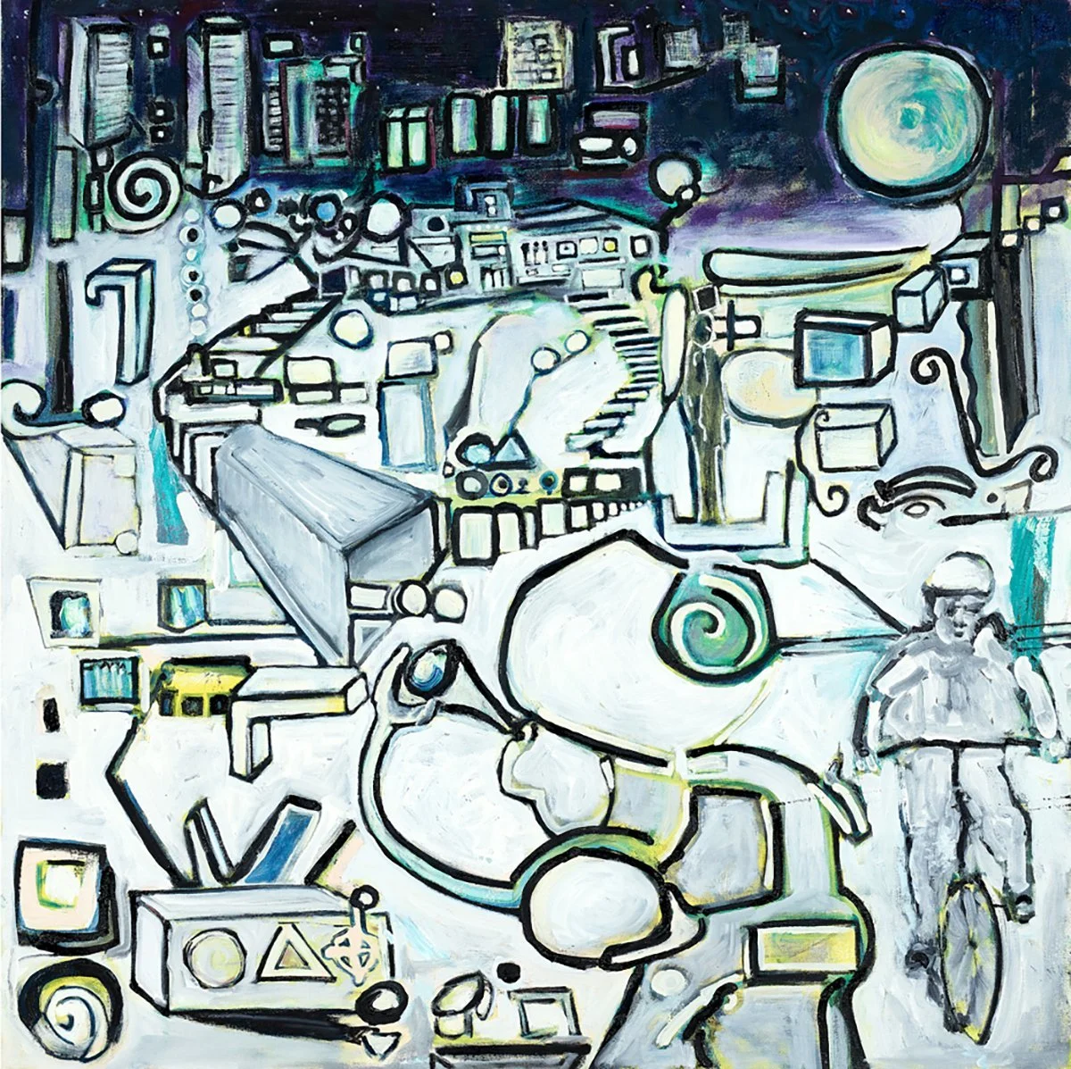 A Mystic Peers Into The Future (2023), Oil on Canvas, 40” x 40” NY Artists Equity Association