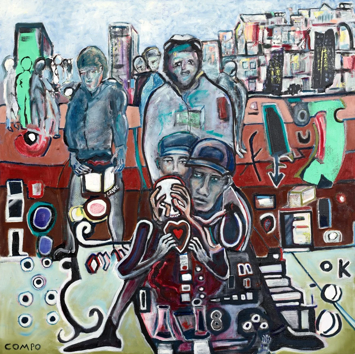 I Came Across A Man Eating His Own Heart Out (2024), Oil on Canvas, 30” x 30”