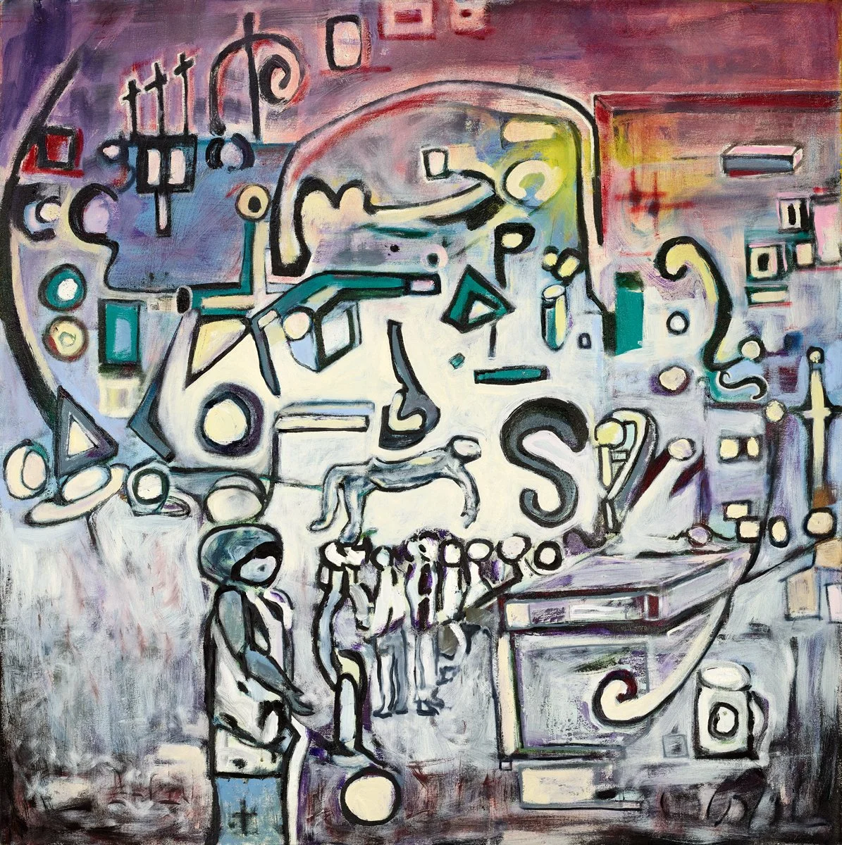 Waiting In The Rain (2023), Oil on Canvas, 40” x 40” London