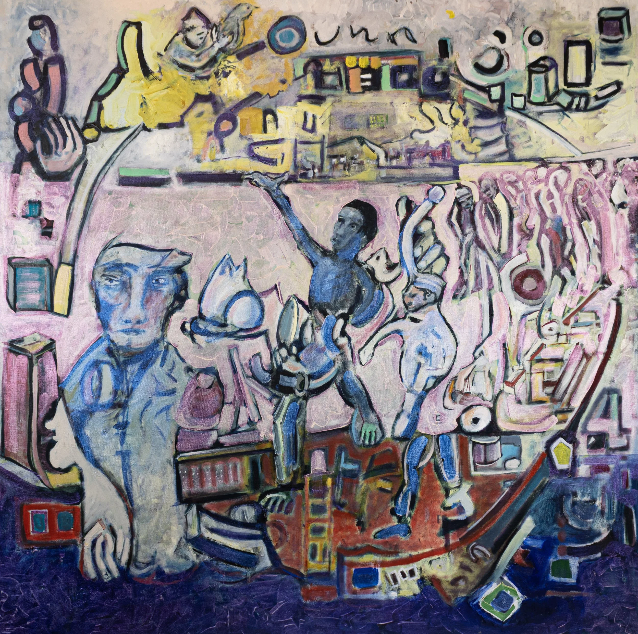 The Soft Parade Has Now Begun (2026), Oil on Canvas, 40" x 40"
