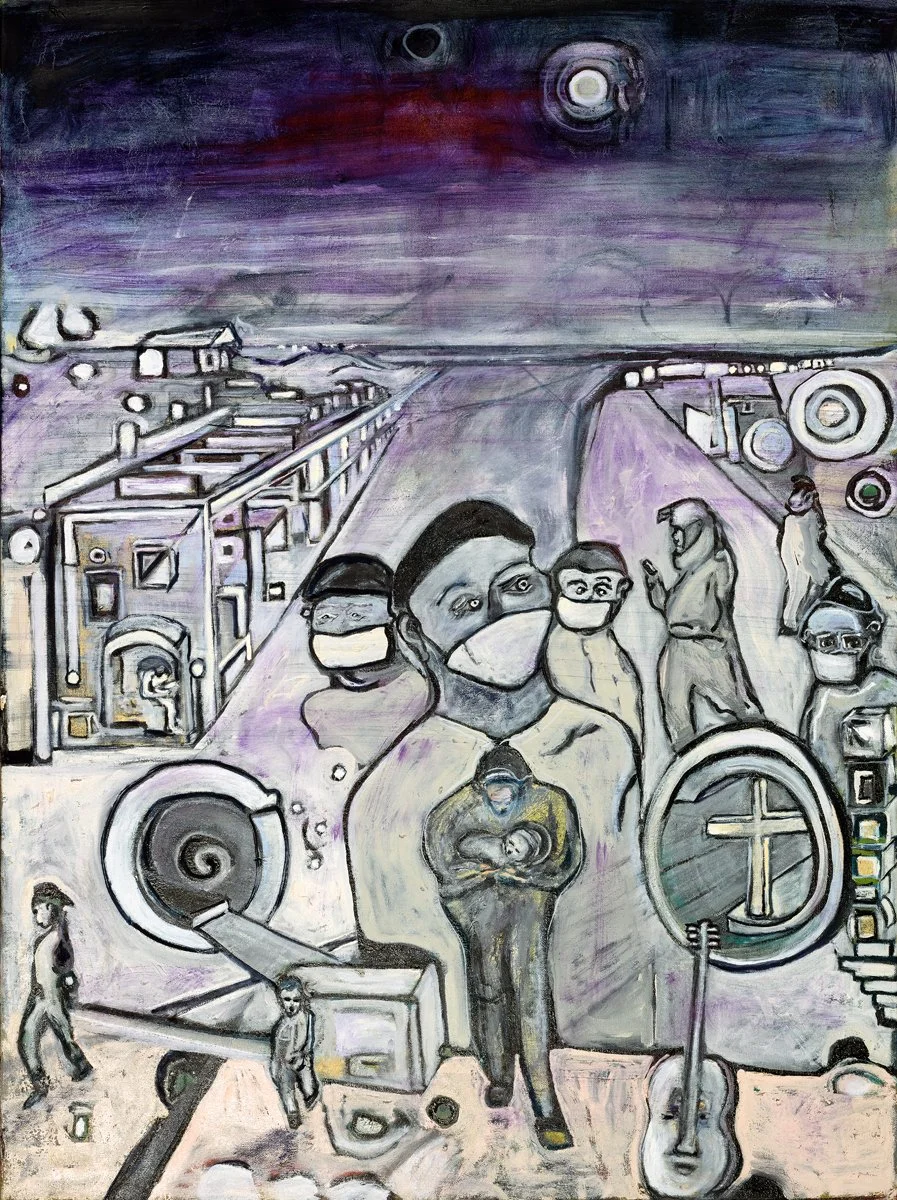 Socially Distant (2021), Oil on Canvas, 40” x 30”