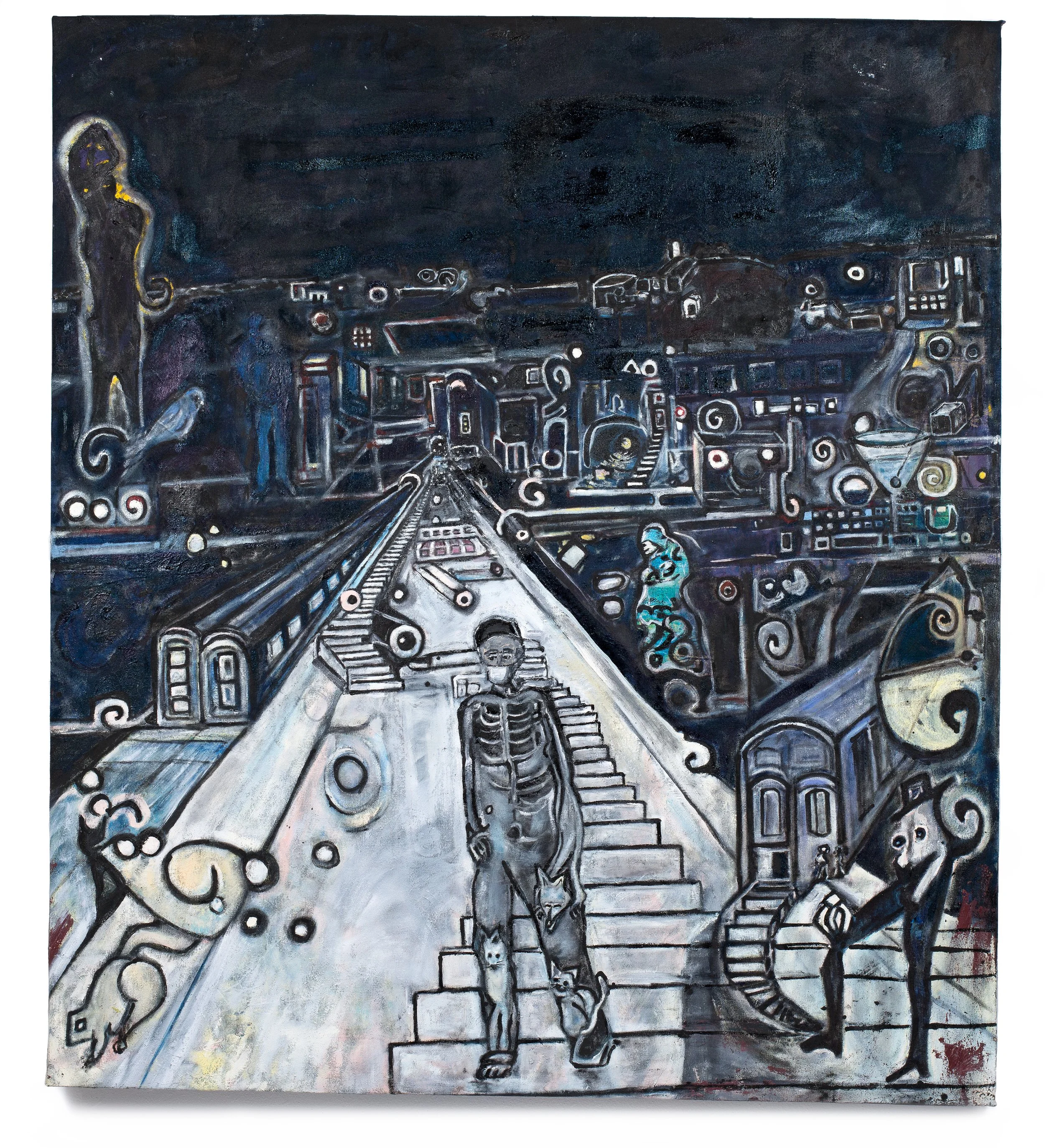Catching The A Train (2021), Oil on Canvas, 51” x 59” London