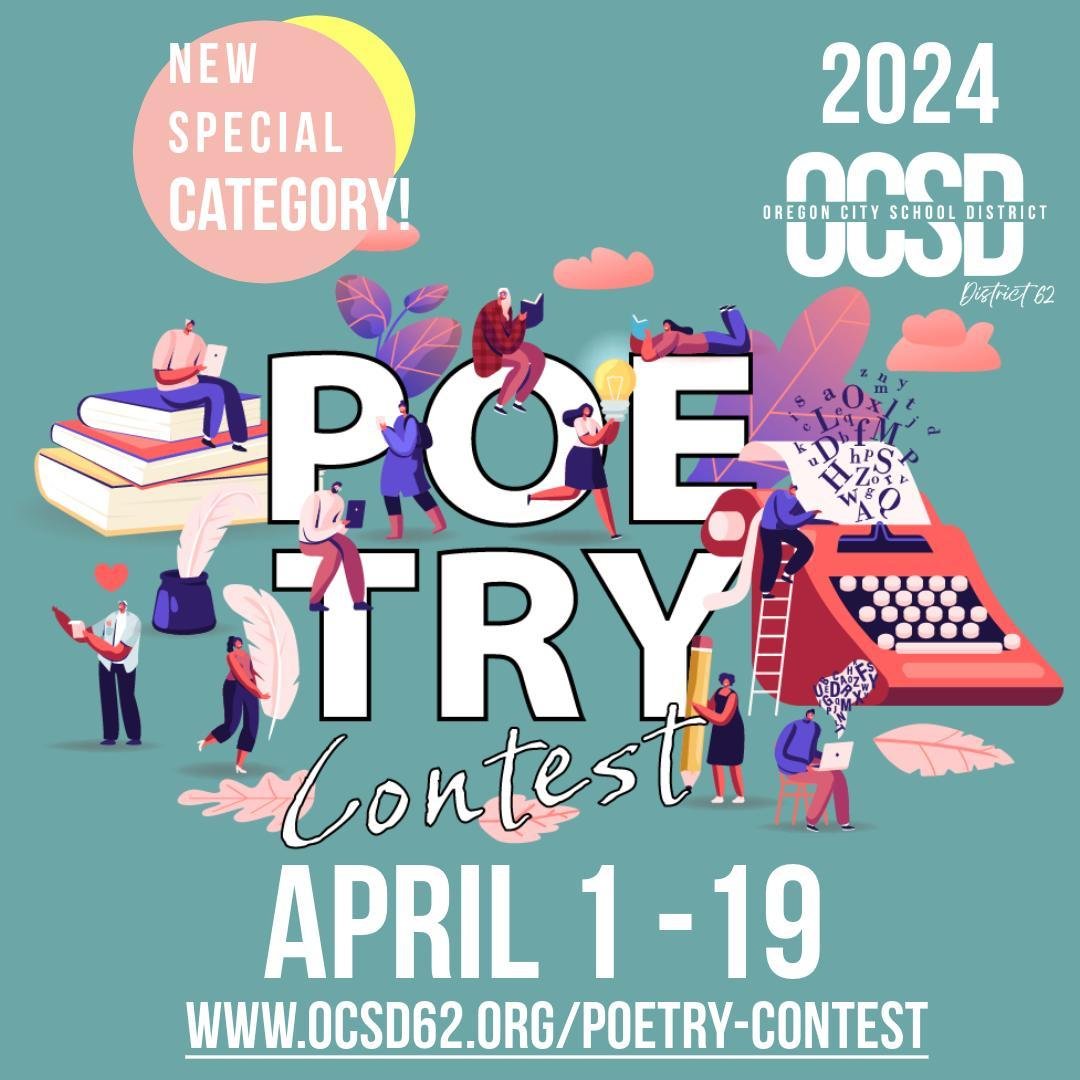 📣 Attention all poets and wordsmiths! 📝✨

We are thrilled to announce the second annual Oregon City School District Poetry Contest! 🎉

This year, we are celebrating our district's incredible 150-year anniversary with a special category dedicated t