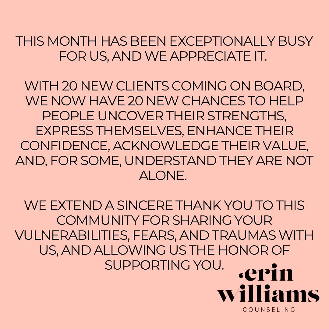 Thank you all! 

Call us today! 903-567-8300

Save this for next time you&rsquo;re thinking about reaching out or feeling lost and alone.  We&rsquo;re here. 

You know the drill, IG is not a substitute for therapy.🛋️

These reels and post are for ed