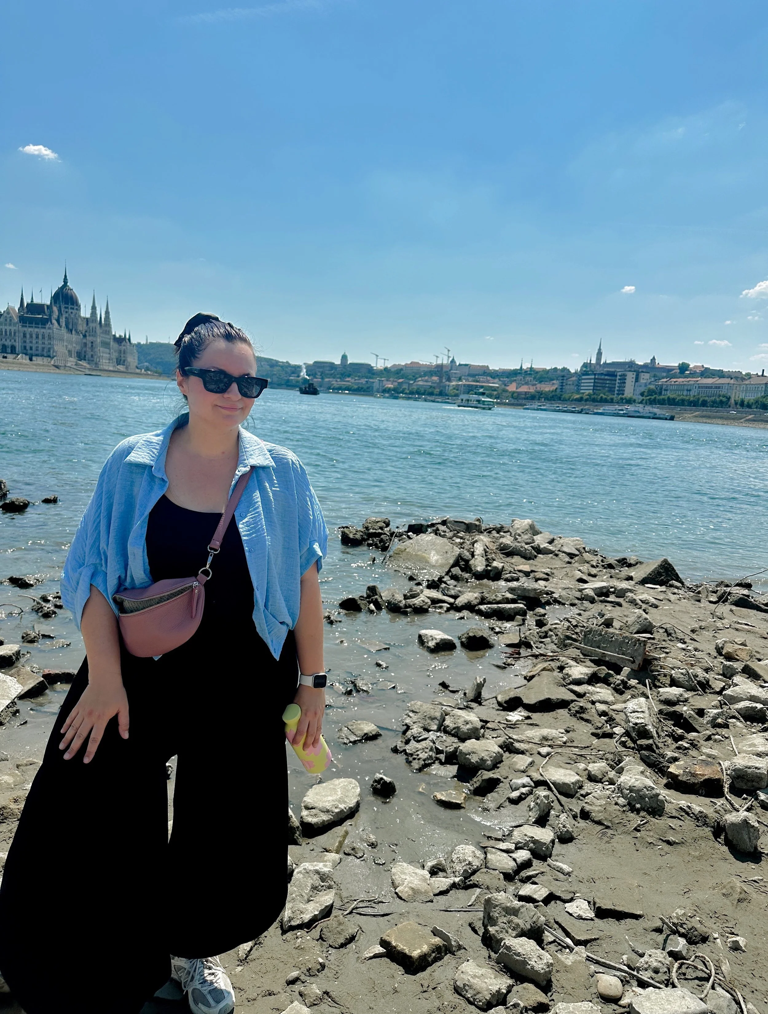 It&rsquo;s both sad and fascinating to see the Danube this low that you can actually walk into the river. So many old ruins and pieces of trash have surfaced, but at the same time, there&rsquo;s something surreal about standing in the middle of the r
