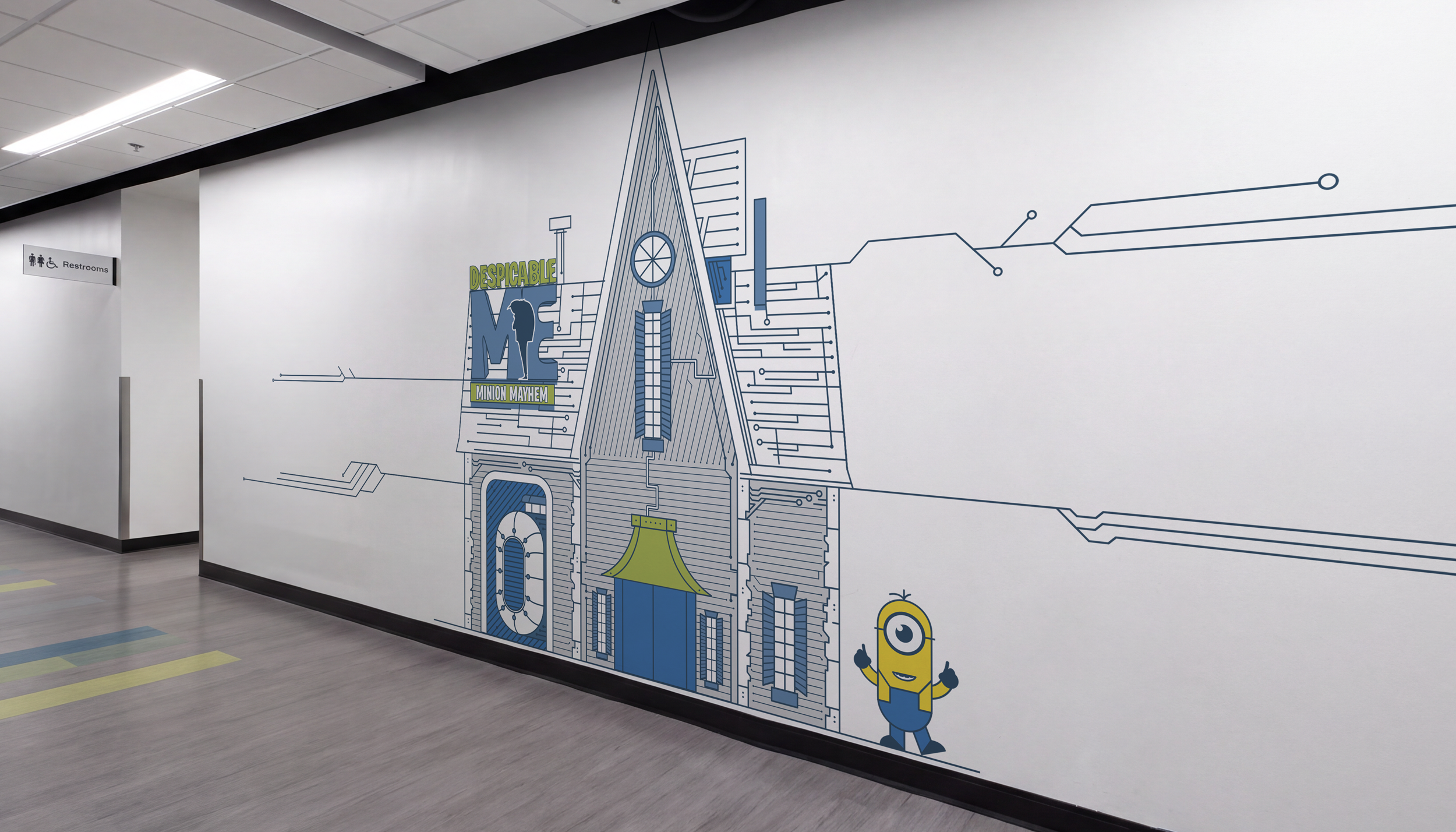 universal minions i.t. environmental placemaking graphics installed.