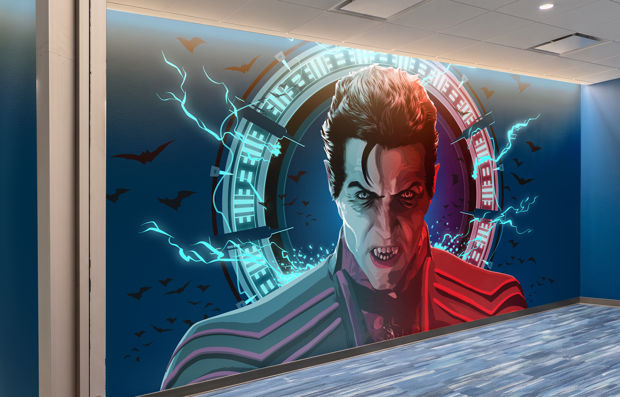 dracula universal epic environmental placemaking graphics installed.