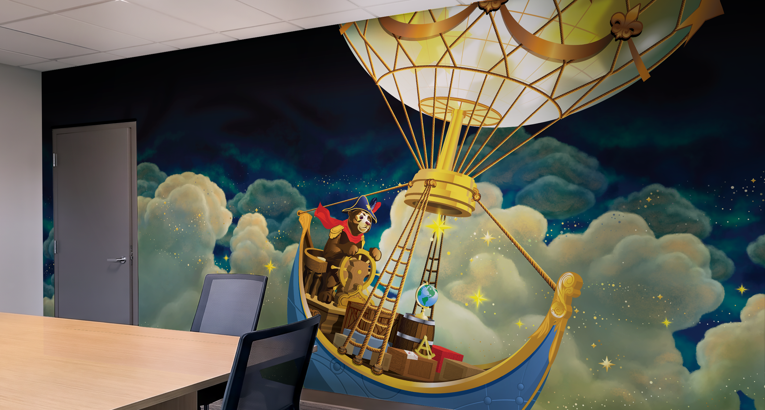captain cacao environmental placemaking graphics installed.