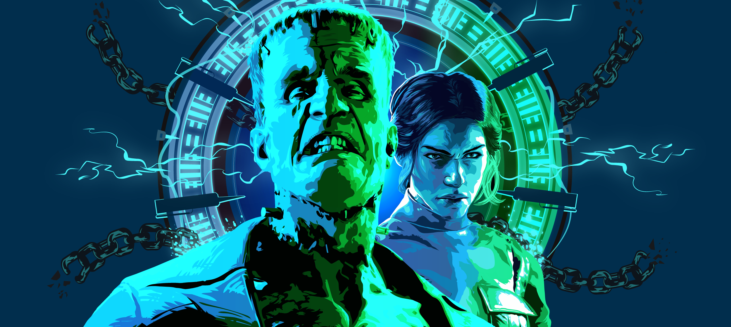 frankenstein universal epic environmental placemaking graphics full view.