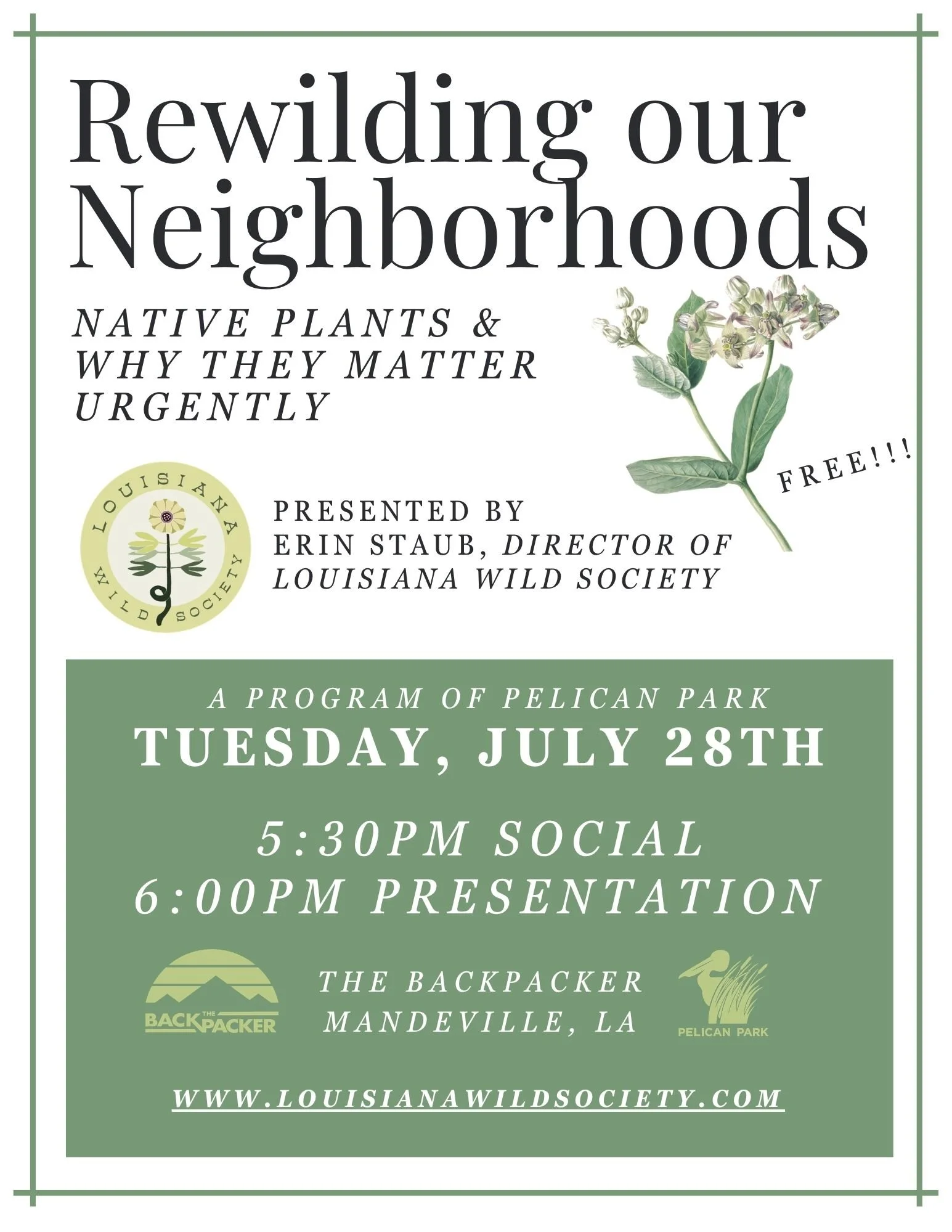 Re-Wilding Our Neighborhoods : Why Native Plants Matter So Urgently