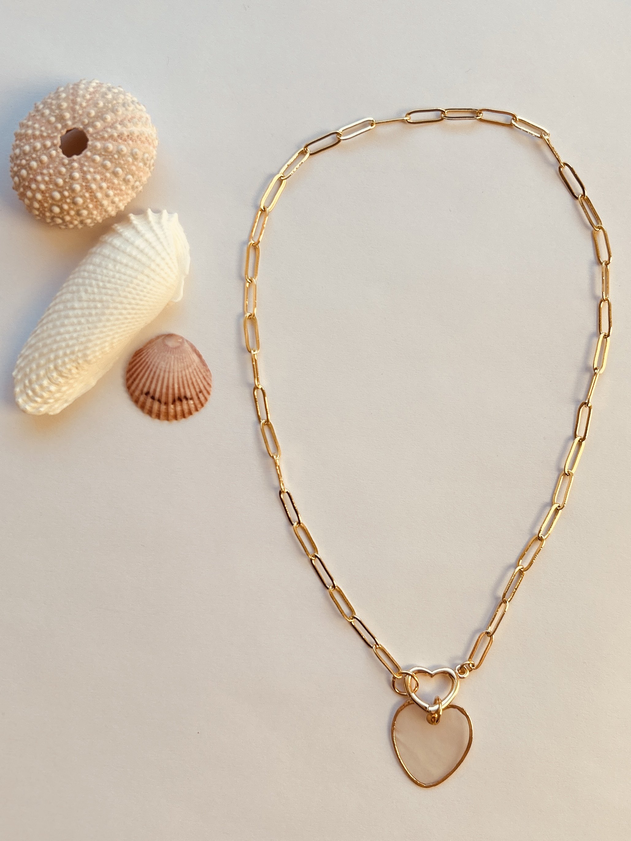 Capiz Shell Heart Necklace