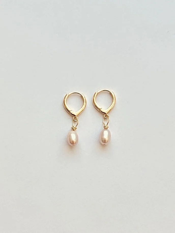 Pale Pink Huggie Earrings