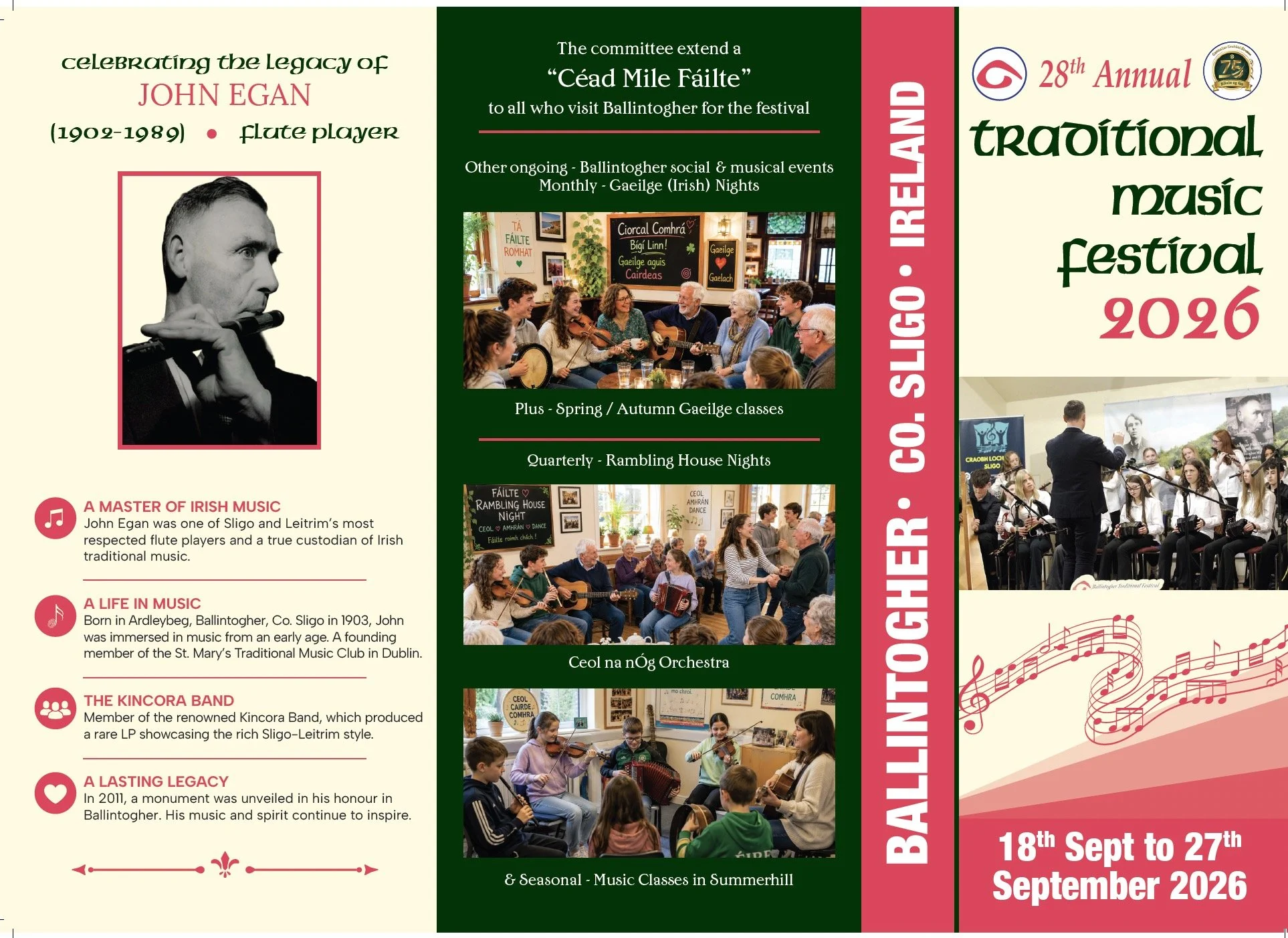 Ballintogher Traditional Music Festival 2026
