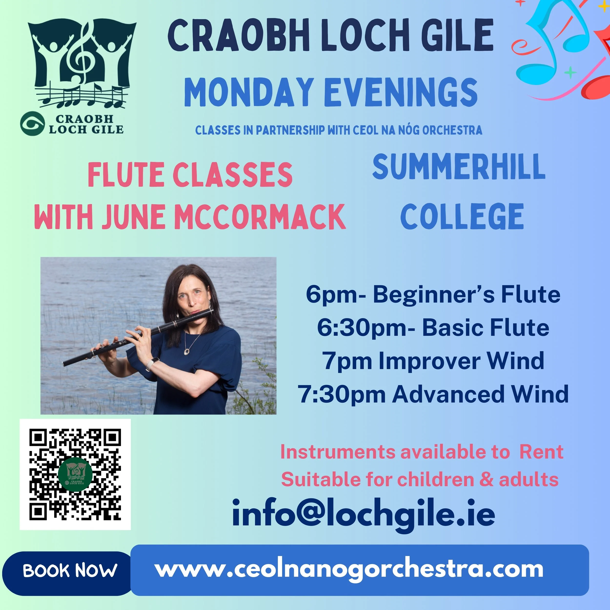 Join Monday Flute & Wind Classes with June McCormack