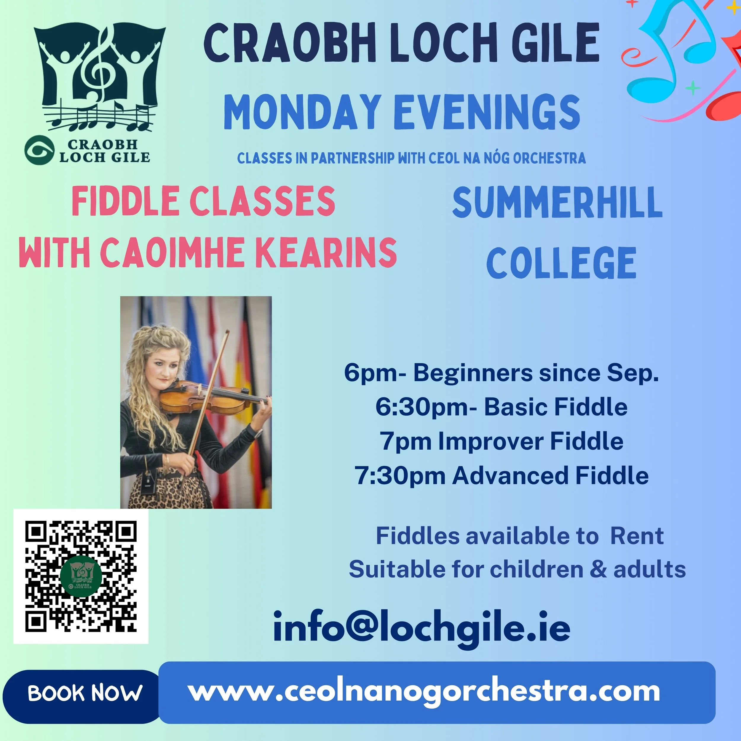 Join Monday Fiddle Classes with Caoimhe Kearins
