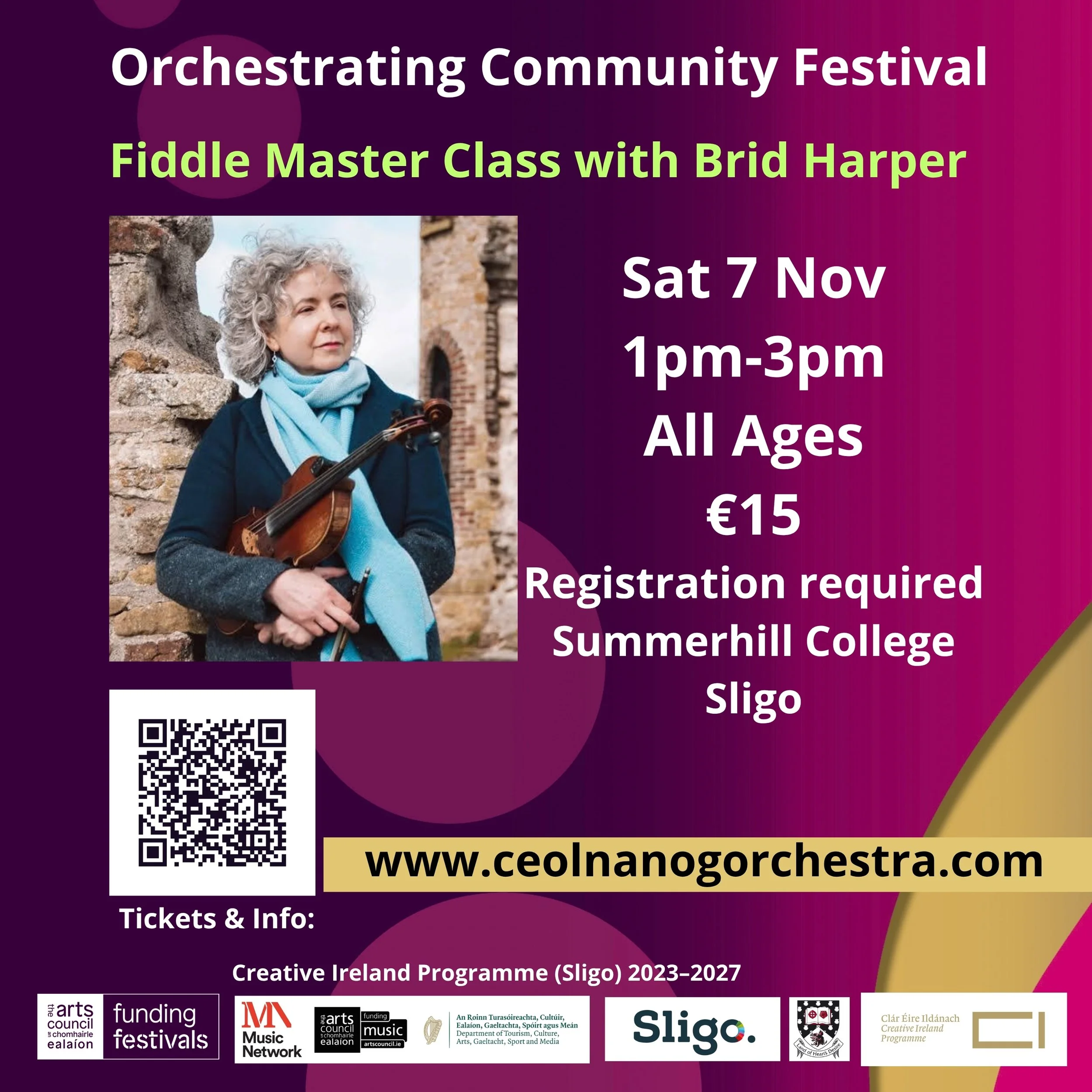 Fiddle Masterclass with Brid Harper Sat 7 Nov