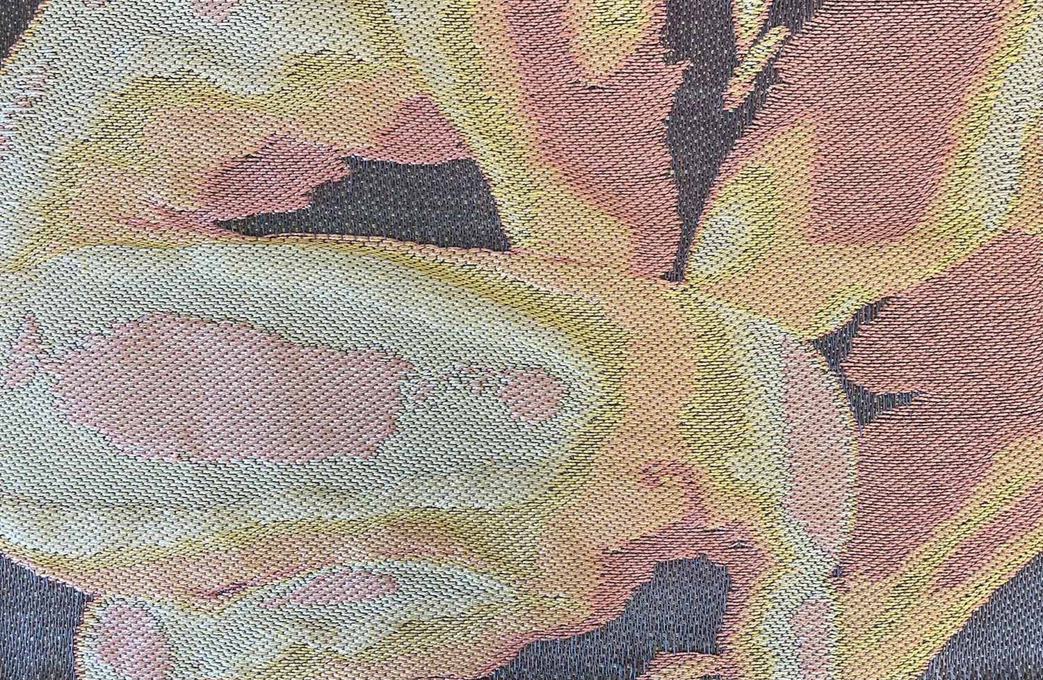 Crouch, 2023, handwoven cotton jacquard, textile by Jaya Griscom
