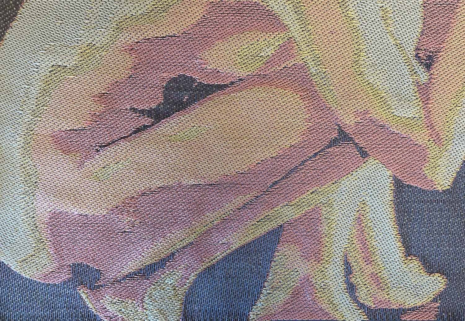 Curled Up, 2023, handwoven cotton jacquard, textile by Jaya Griscom
