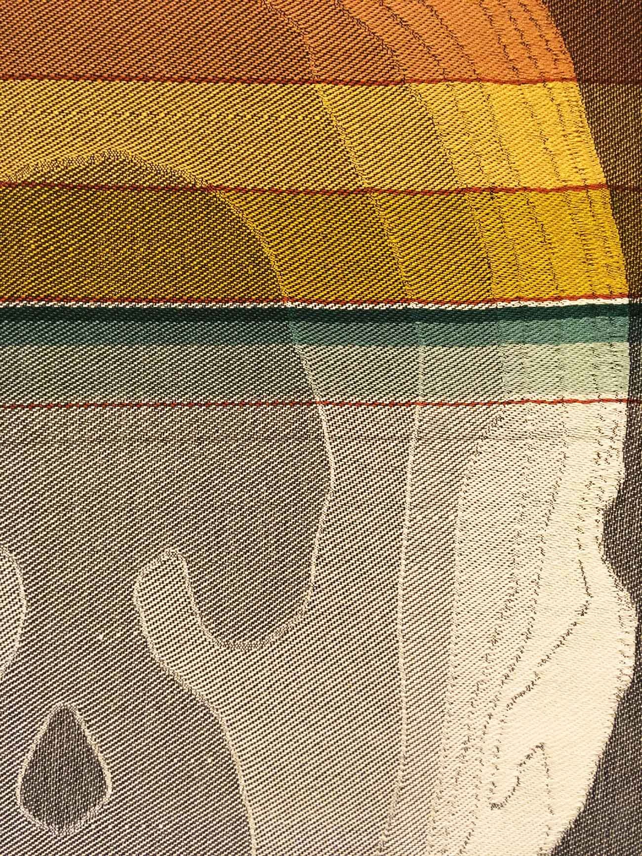Woven Geography, 2021, handwoven cotton jacquard, textile (detail) by Jaya Griscom