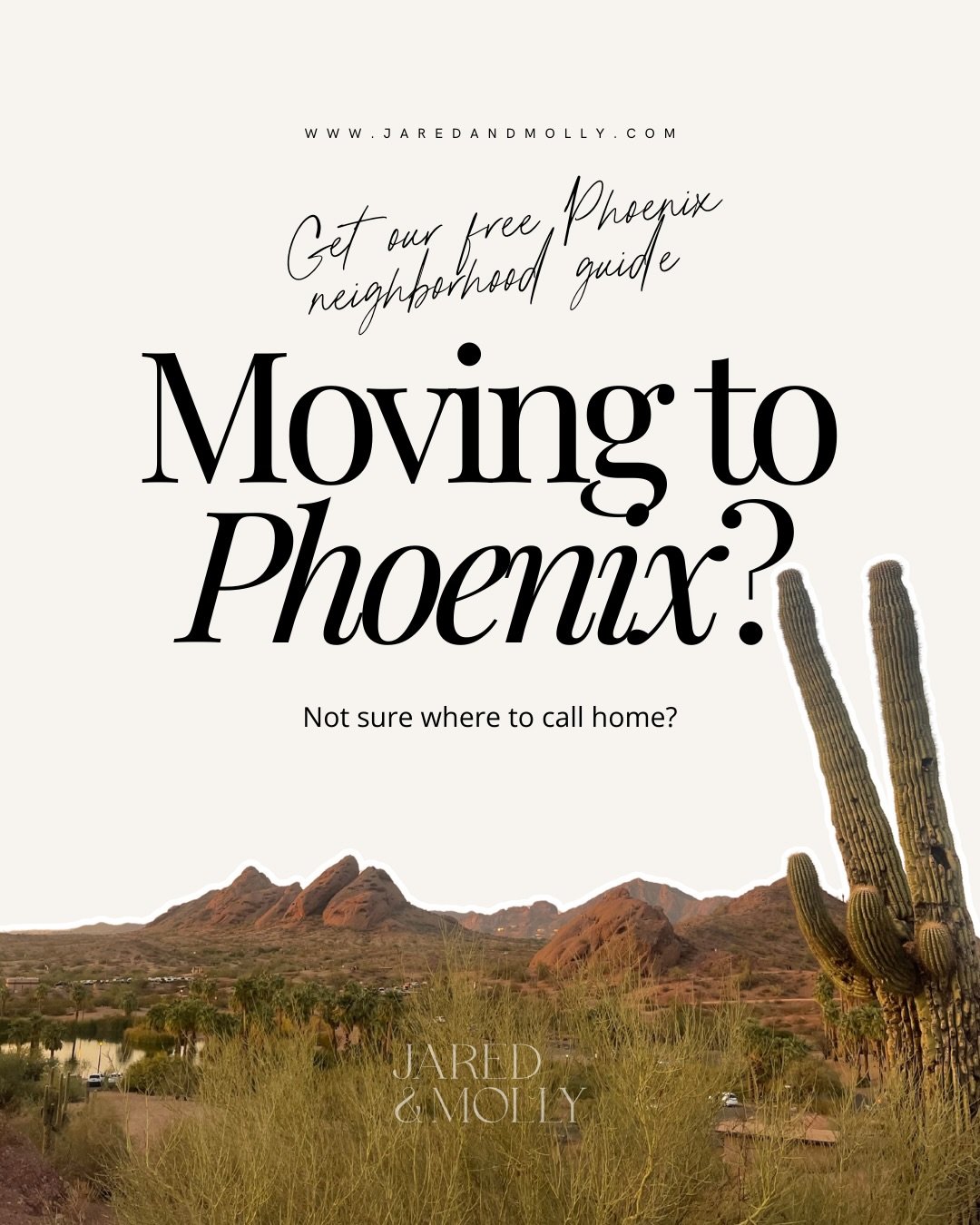 Hi&rsquo; We&rsquo;re Jared and Molly,

-husband, wife, and your go-to neighborhood guides for finding a home that actually fits your next chapter.
We live, work, and raise our family here in Phoenix&mdash;and for over a decade, we&rsquo;ve helped ot