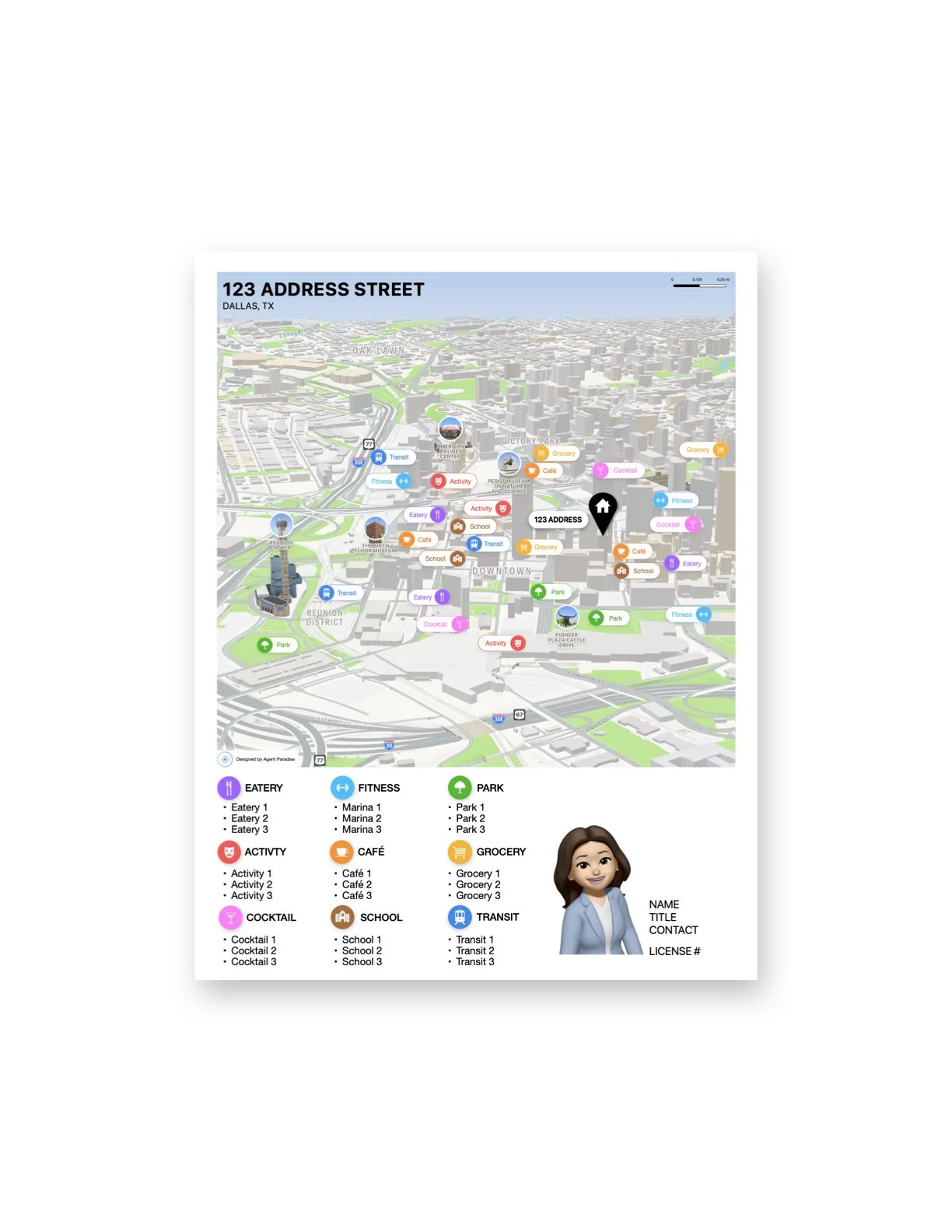 Dallas Vertical Neighborhood Map using Apple Maps